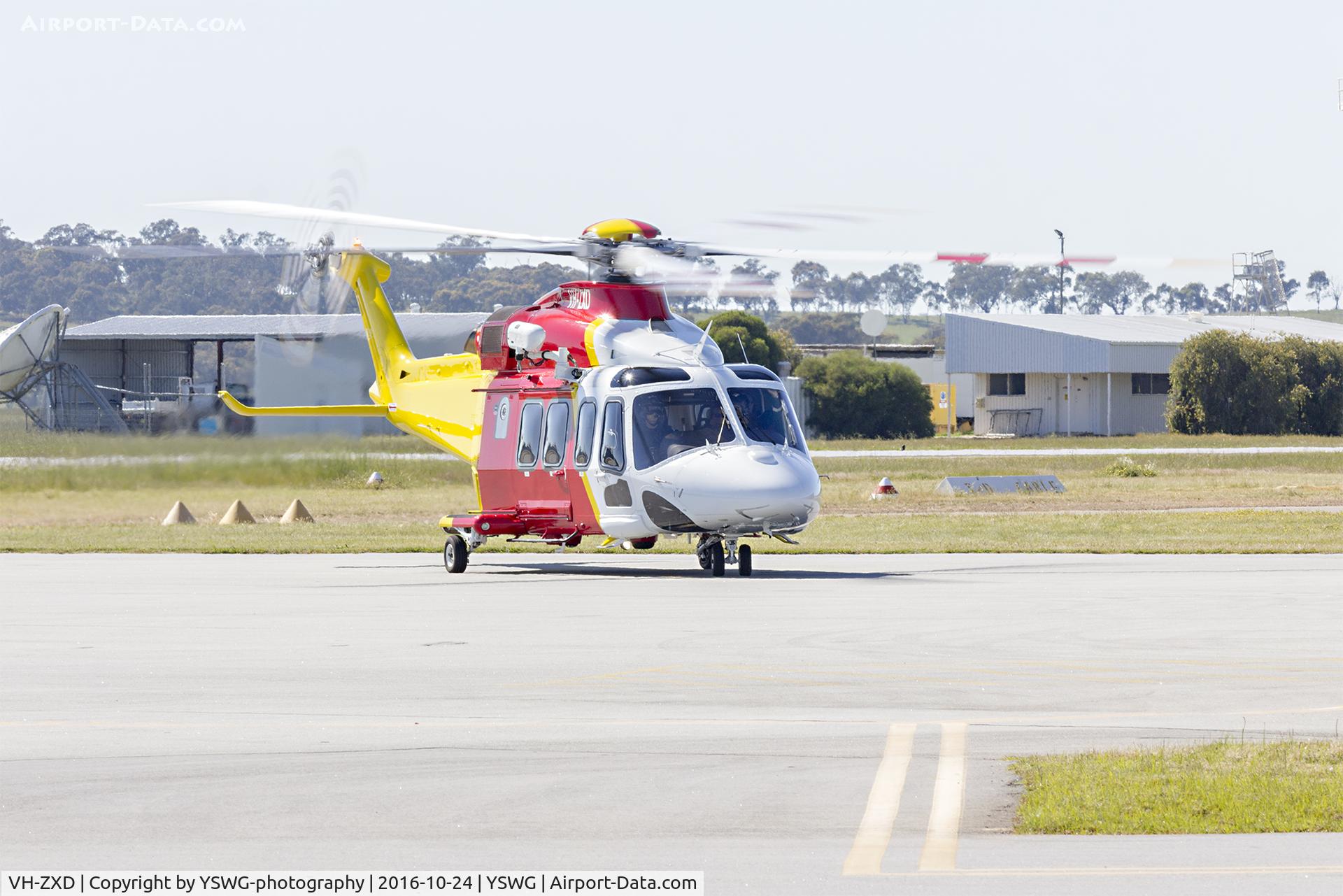 VH-ZXD, 2016 Leonardo-Finmeccanica AW-139 C/N 31738, Hunter Region SLSA Helicopter Rescue Service Limited (VH-ZXD), which will be operated on behalf of Ambulance Service of New South Wales, Leonardo S.P.A AW139 at Wagga Wagga Airport.