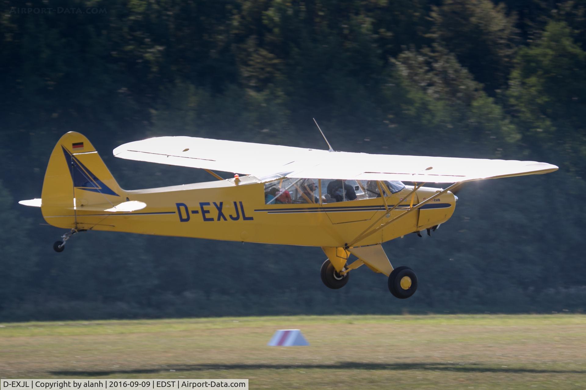 D-EXJL, 1952 Piper L-18C Super Cub (PA-18-95) C/N 18-2083, Arriving at the 2016 Hahnweide Oldtimer Fliegertreffen