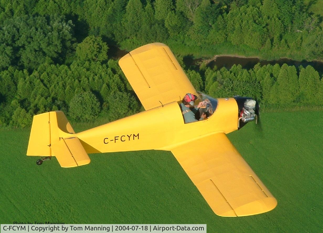 C-FCYM, 1998 Druine DR.31 Turbulent C/N F 396, Aerial photo taken by Tom Manning while flying his Challenger.  Location just north of Belwood Lake, Ontario, Canada.  Home field CPG7.