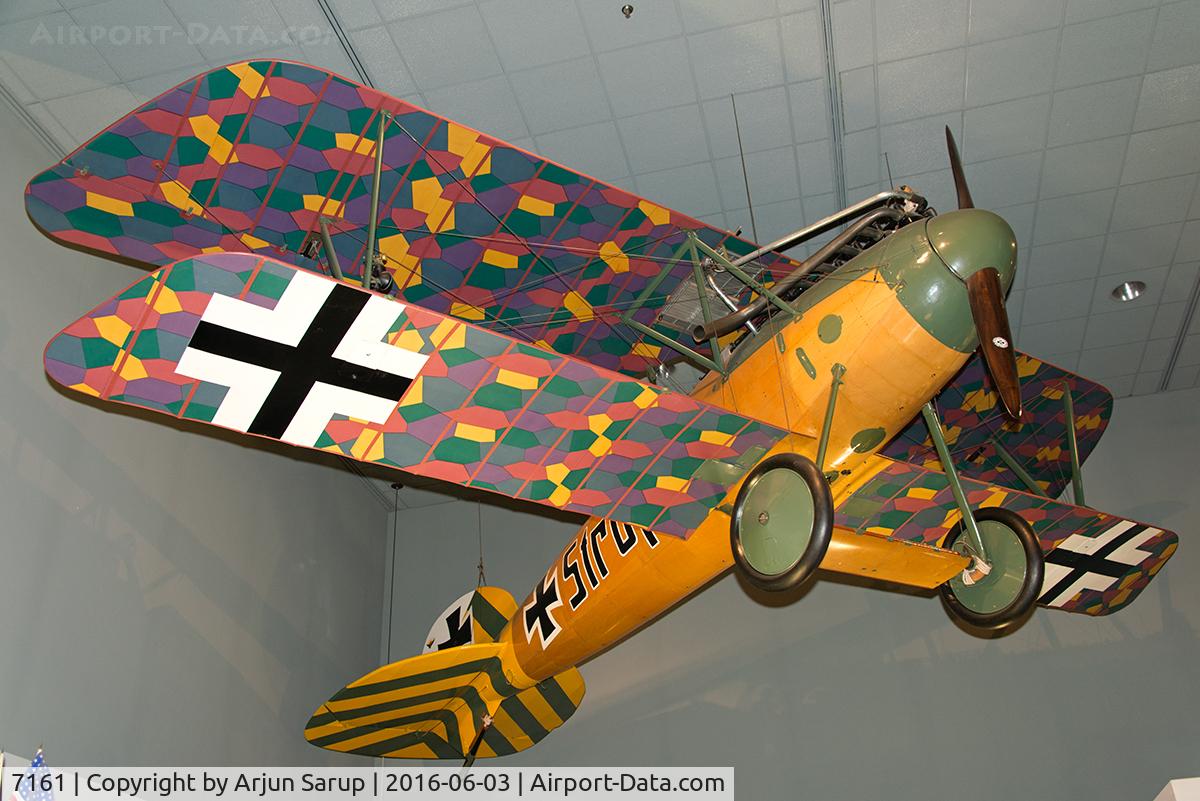 7161, Albatros D-Va C/N Not found 7161, This Albatros is a late war build that served with Jasta 46 that was formed at Graudenz. It was damaged in combat and was not repaired, eventually finding its way to the USA and was acquired by the Smithsonian.