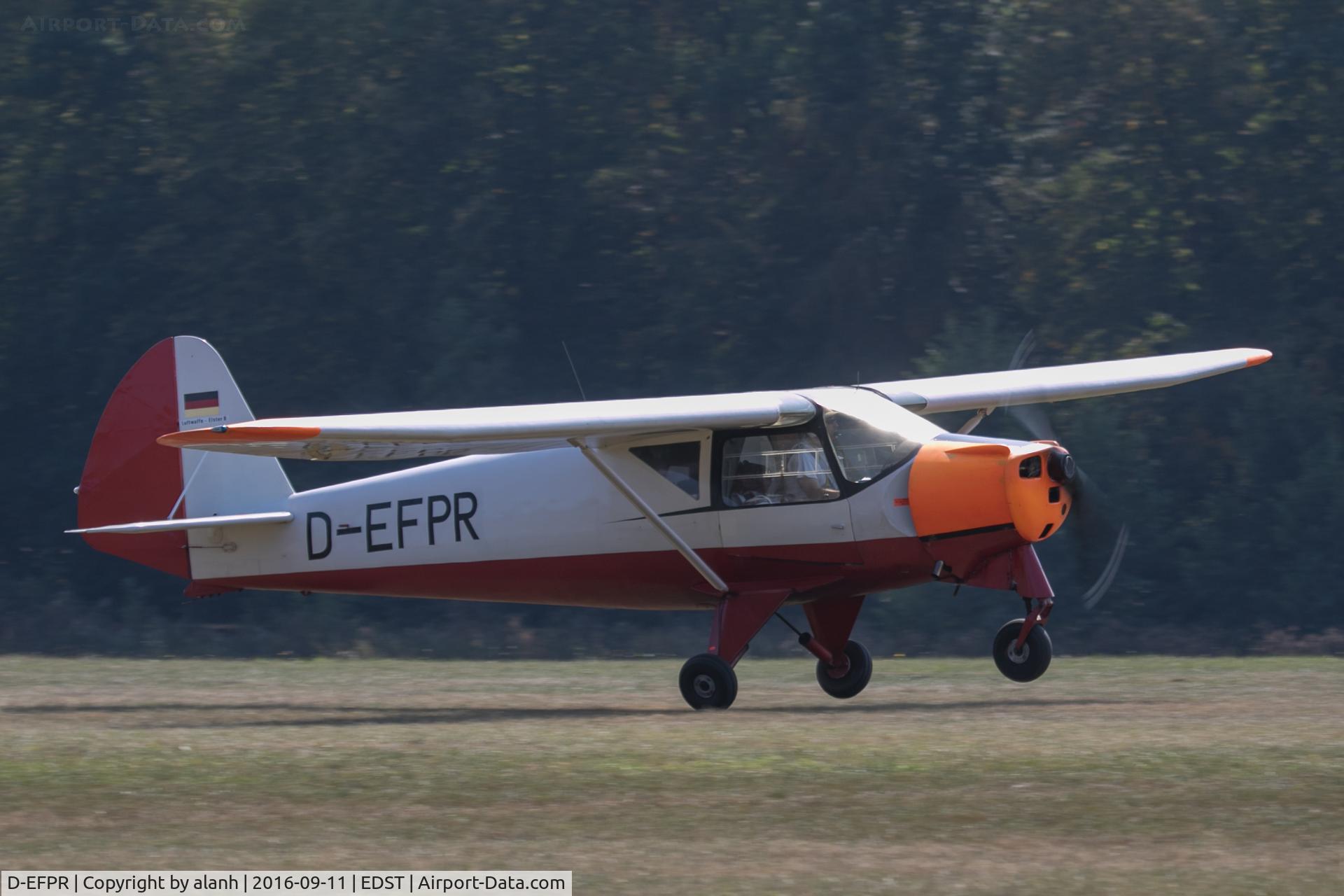 D-EFPR, 1967 Putzer Elster C C/N 042, Departing the 2016 Hahnweide Oldtimer Fliegertreffen