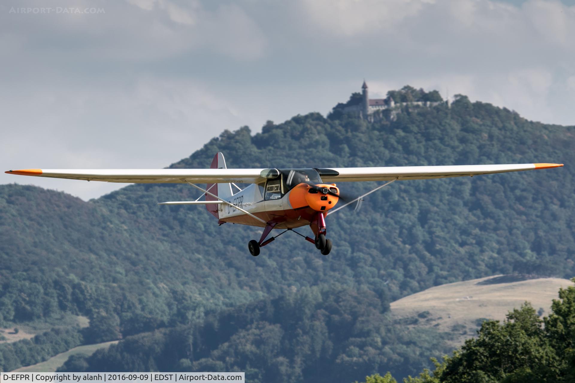 D-EFPR, 1967 Putzer Elster C C/N 042, Arriving at the 2016 Hahnweide Oldtimer Fliegertreffen