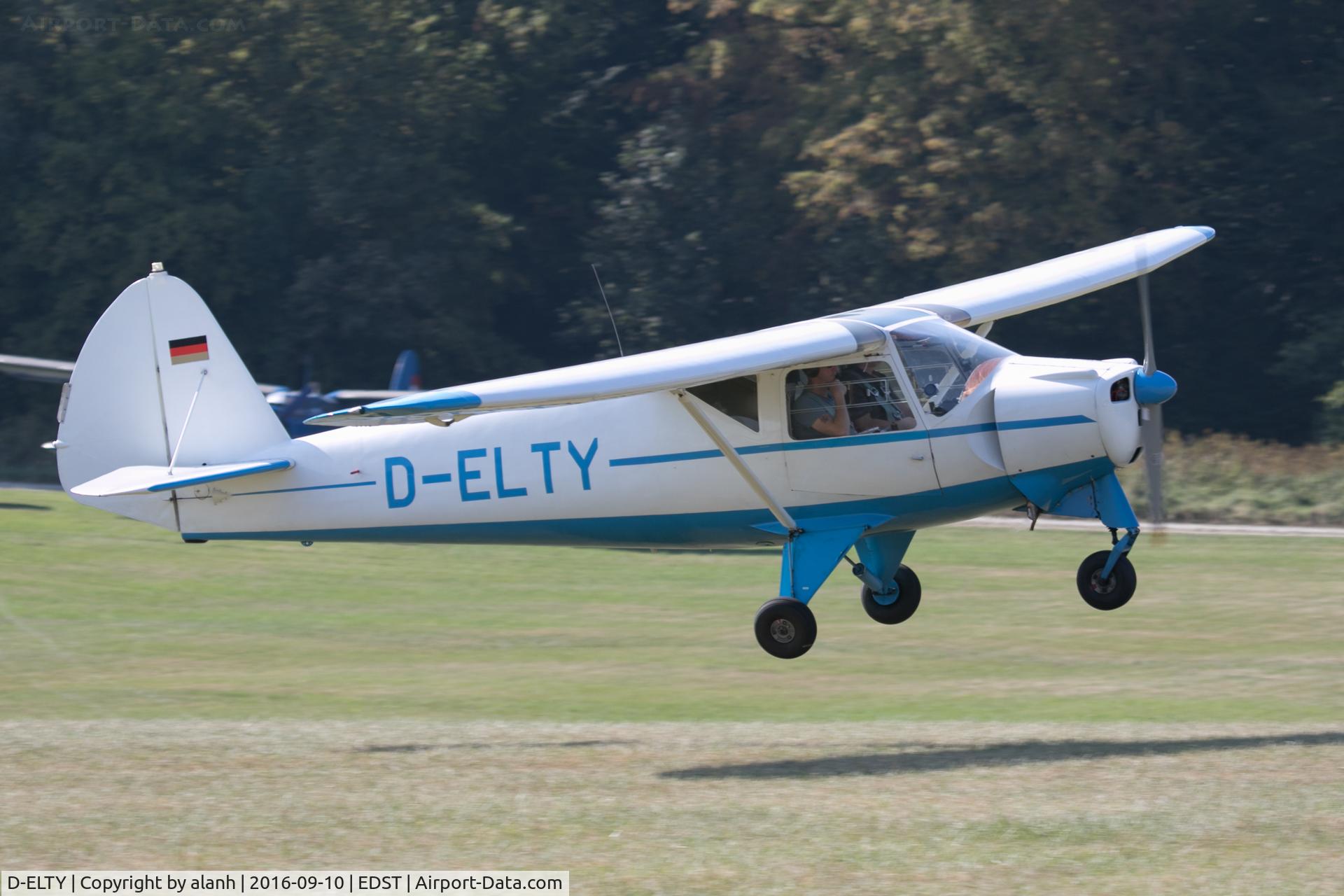 D-ELTY, 1959 Putzer Elster B C/N 008, Arriving at the 2016 Hahnweide Oldtimer Fliegertreffen
