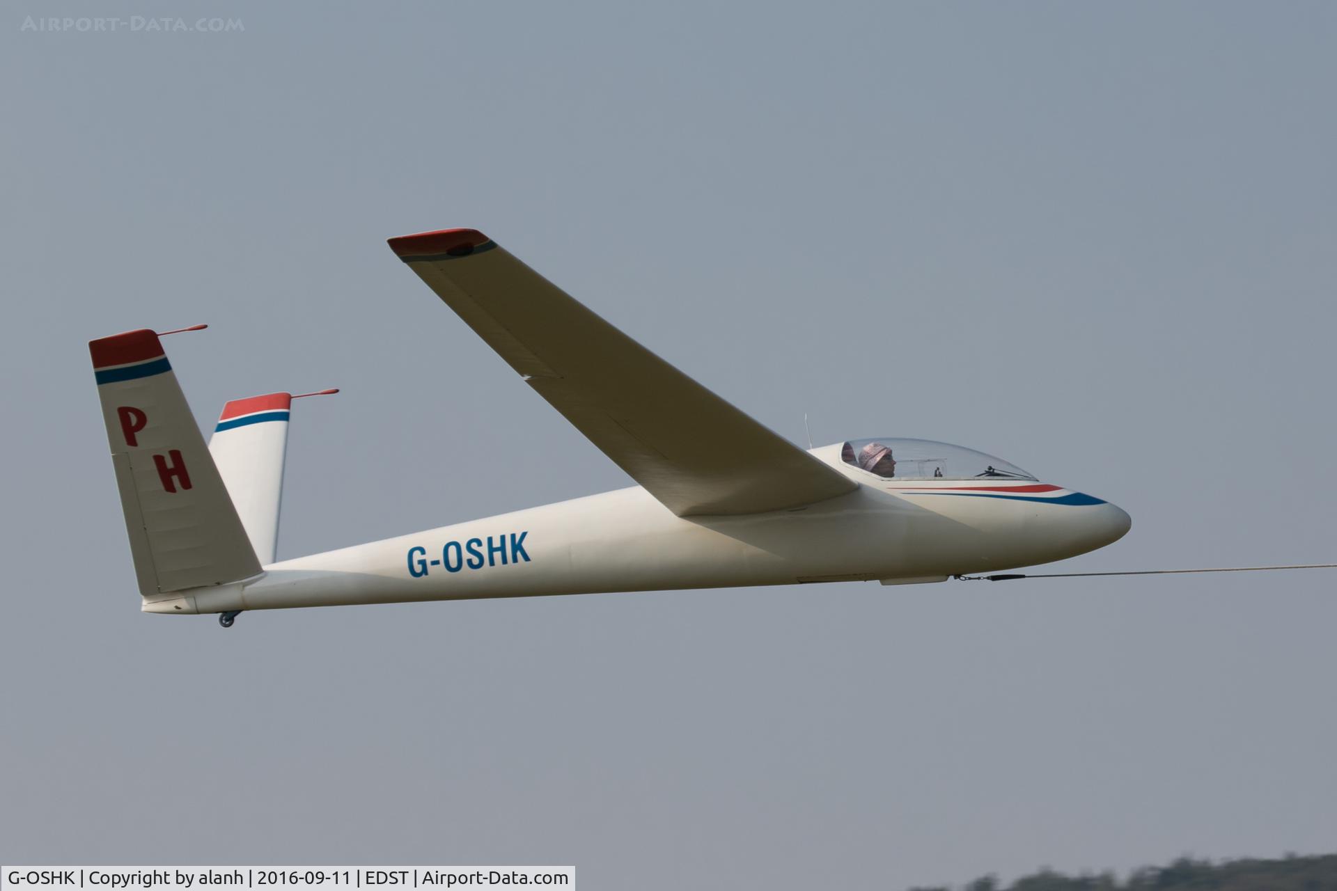 G-OSHK, 1965 Schempp-Hirth SHK-1 C/N V1, Aerotow launch at the 2016 Hahnweide Oldtimer Fliegertreffen