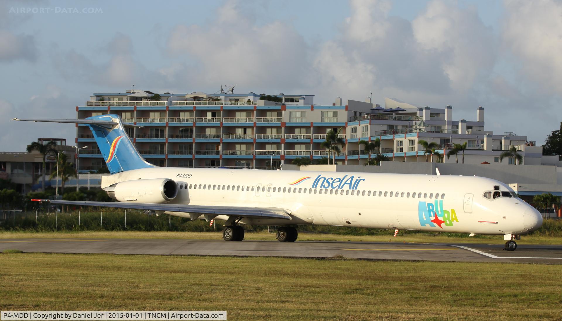 P4-MDD, 1990 McDonnell Douglas MD-82 (DC-9-82) C/N 49972, Insel air P4-MDD departing TNCM