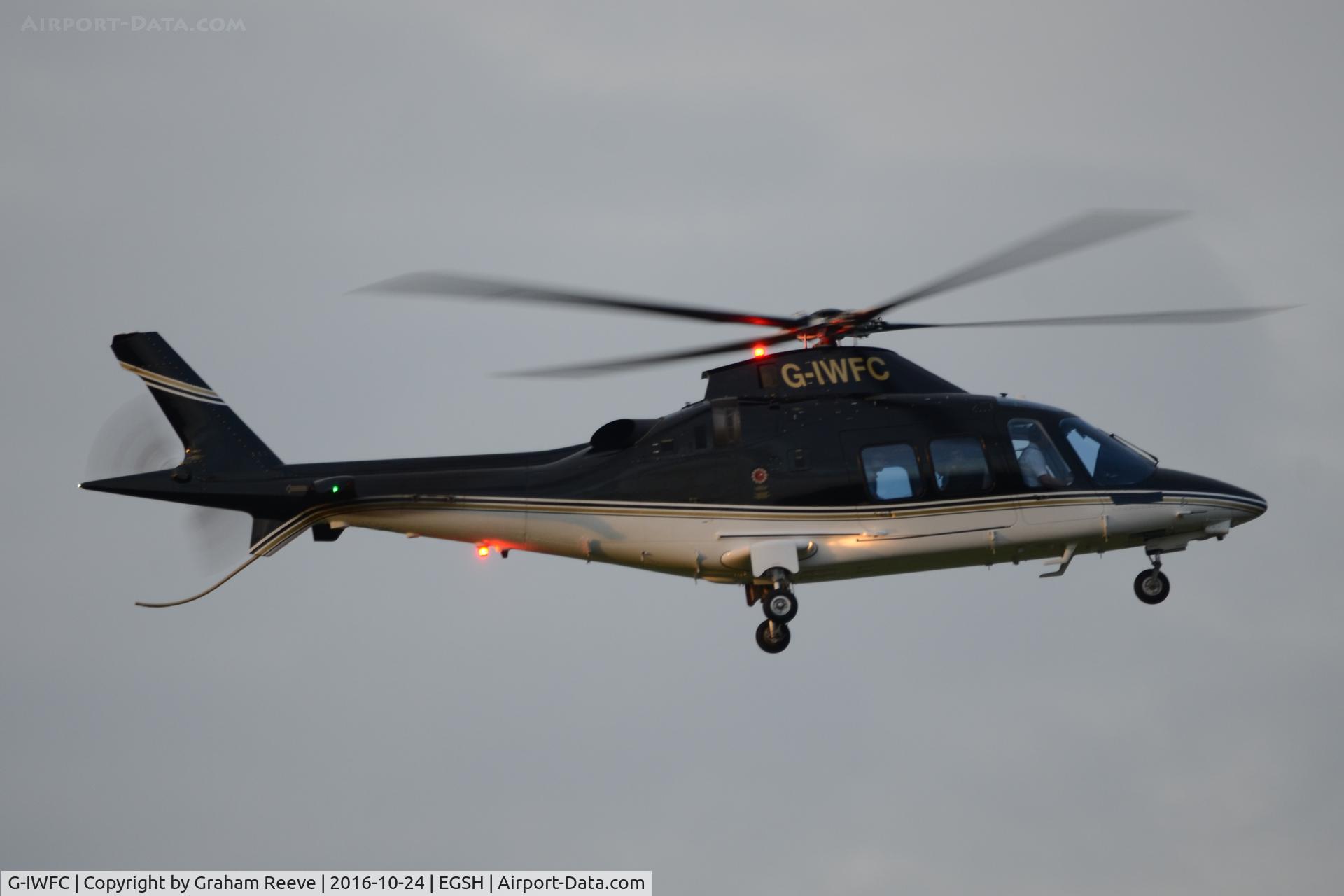 G-IWFC, 2015 AgustaWestland AW-109SP GrandNew C/N 22331, Landing at Norwich.