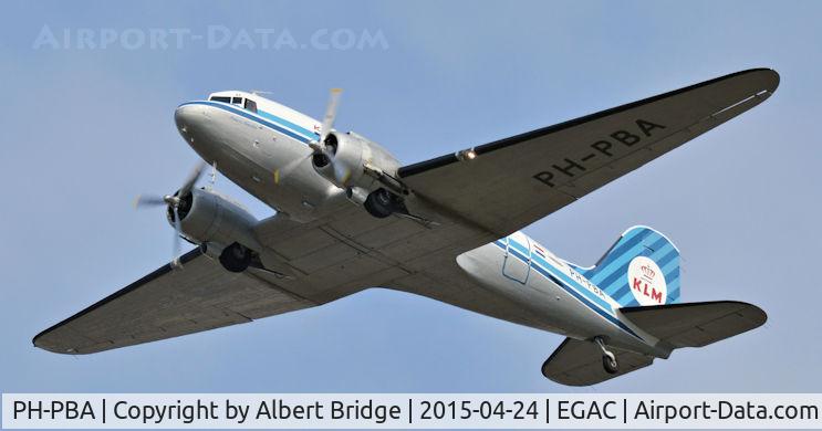 PH-PBA, 1943 Douglas DC-3C-S1C3G (C-47A-75-DL) C/N 19434, KLM-liveried DC3 during a publicity event before the start of the Belfast City – Amsterdam service.