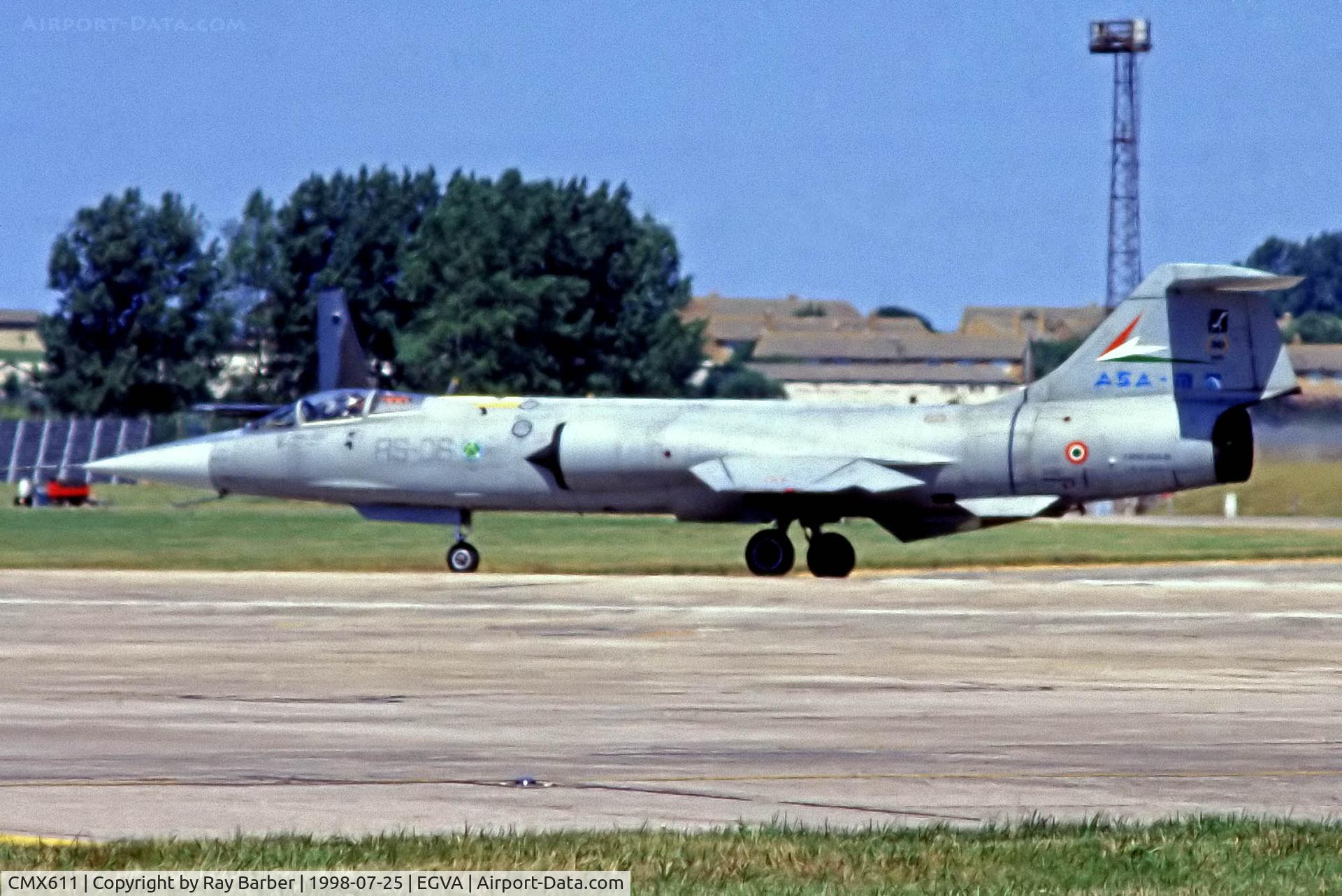 CMX611, Lockheed (Aeritalia) F-104S C/N 783-1245, Fiat F-104S-ASA-M Starfighter [783-1245] (Italian Air Force) RAF Fairford 25/07/1998. From a slide.