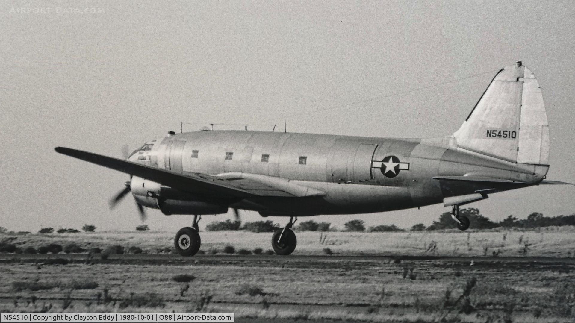 N54510, 1944 Curtiss C-46D-10-CU Commando C/N 32971, C-46 old Rio Vista Airport 1980.