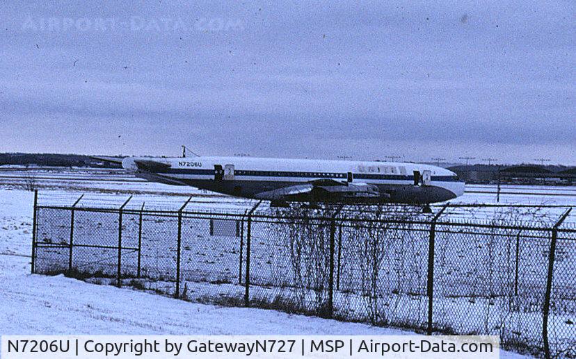 N7206U, 1960 Boeing 720-022 C/N 17912, Jet Mainliner T. Claude Ryan. Picture taken early 1980s.