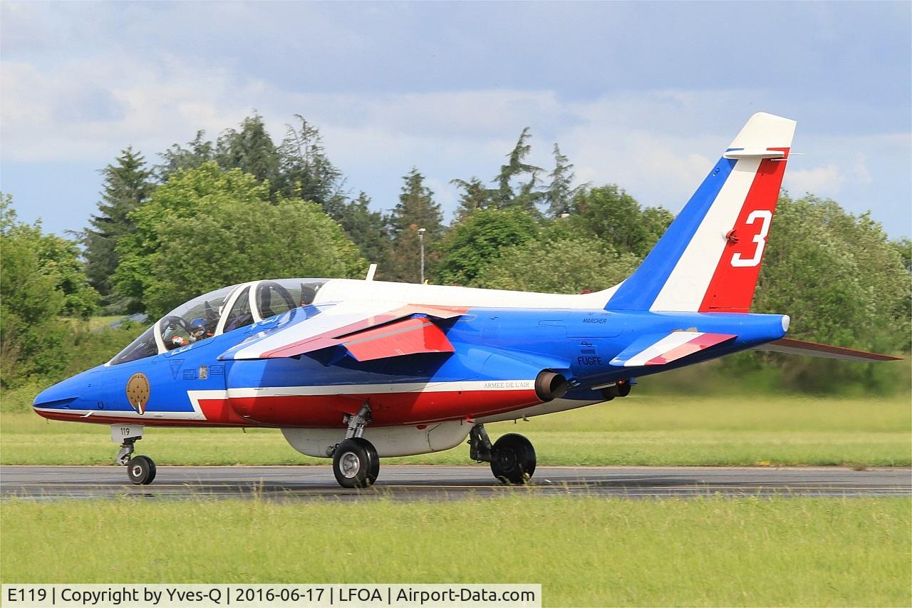 E119, Dassault-Dornier Alpha Jet E C/N E119, Dassault-Dornier Alpha Jet E (F-UGFE), Athos 03 of Patrouille de France 2016, Avord Air Base 702 (LFOA) Open day 2016
