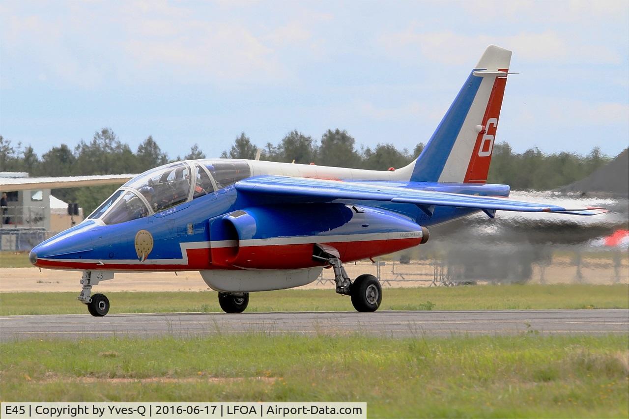E45, Dassault-Dornier Alpha Jet E C/N E45, Dassault-Dornier Alpha Jet E (F-TETF), Athos 06 of Patrouille de France 2016, Avord Air Base 702 (LFOA) Open day 2016