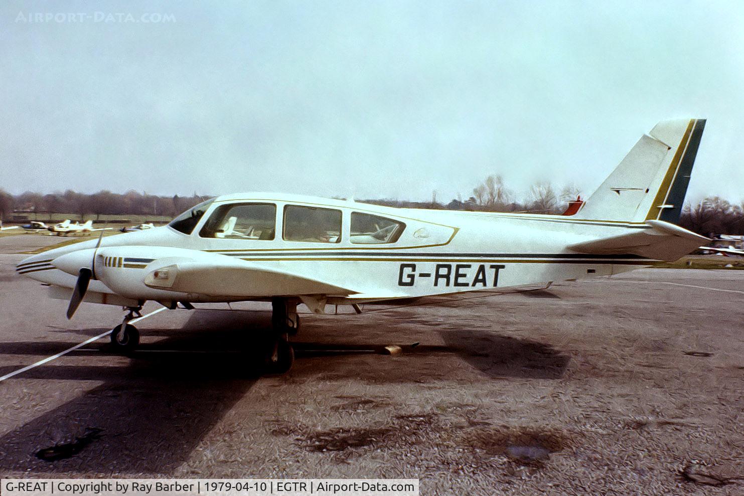 G-REAT, 1978 Grumman GA-7 Cougar C/N GA7-0033, Grumman-American GA-7 Cougar [GA7-0033] Elstree 10/04/1979. From a slide.