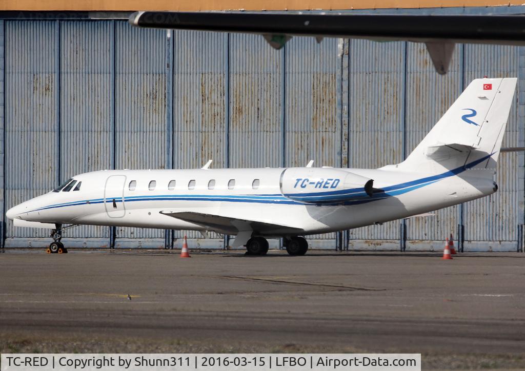 TC-RED, 2009 Cessna 680 Citation Sovereign C/N 680-0272, Parked at the General Aviation area...
