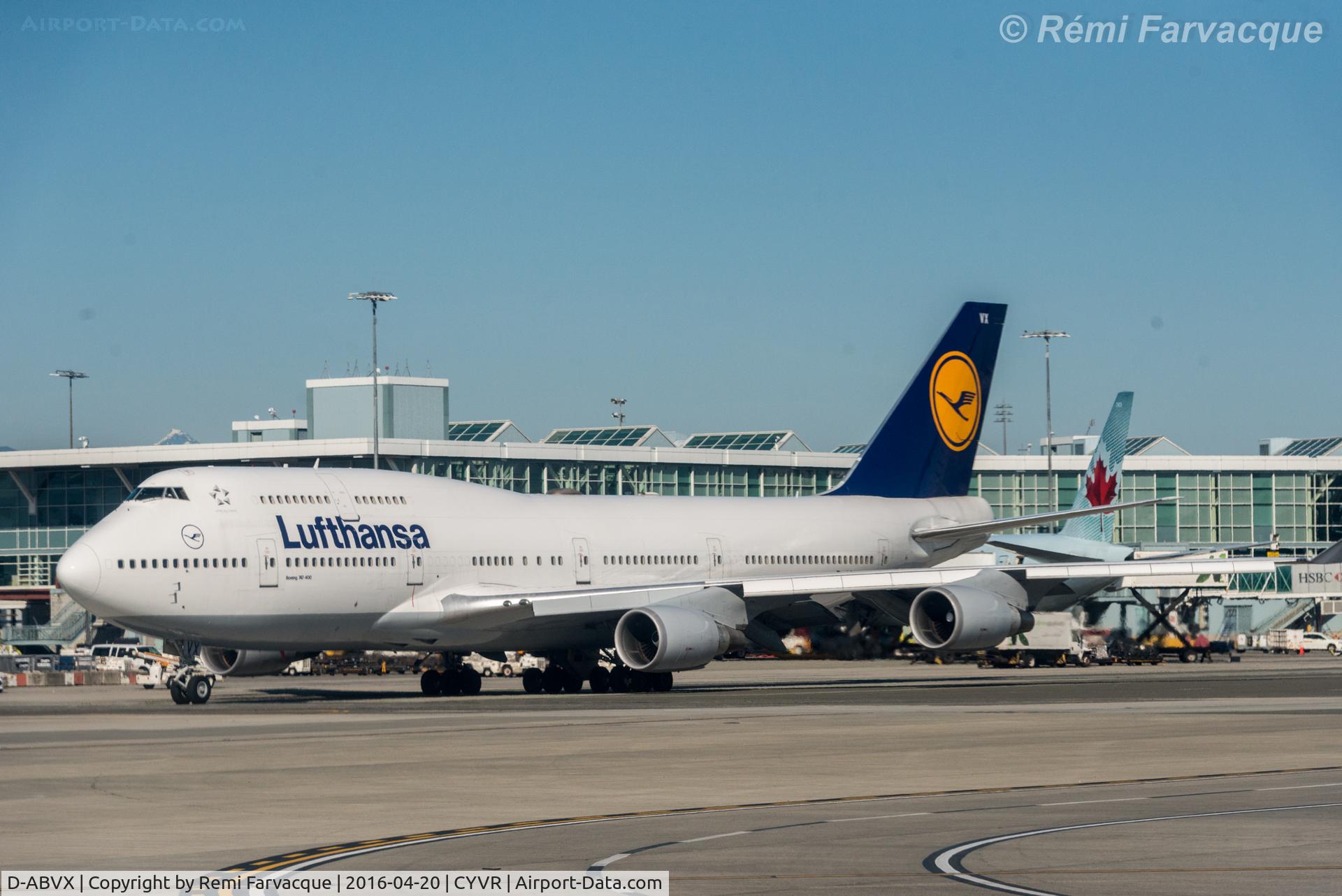 D-ABVX, 1999 Boeing 747-430 C/N 29868, Departing international terminal.