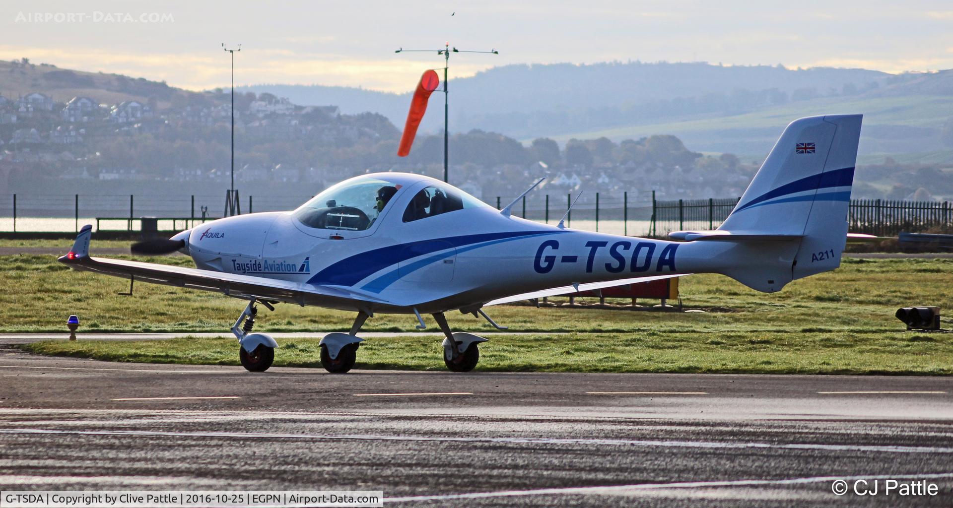 G-TSDA, 2015 Aquila AT01-100A C/N AT01-100A-329, Tayside Aviation in action at Dundee EGPN