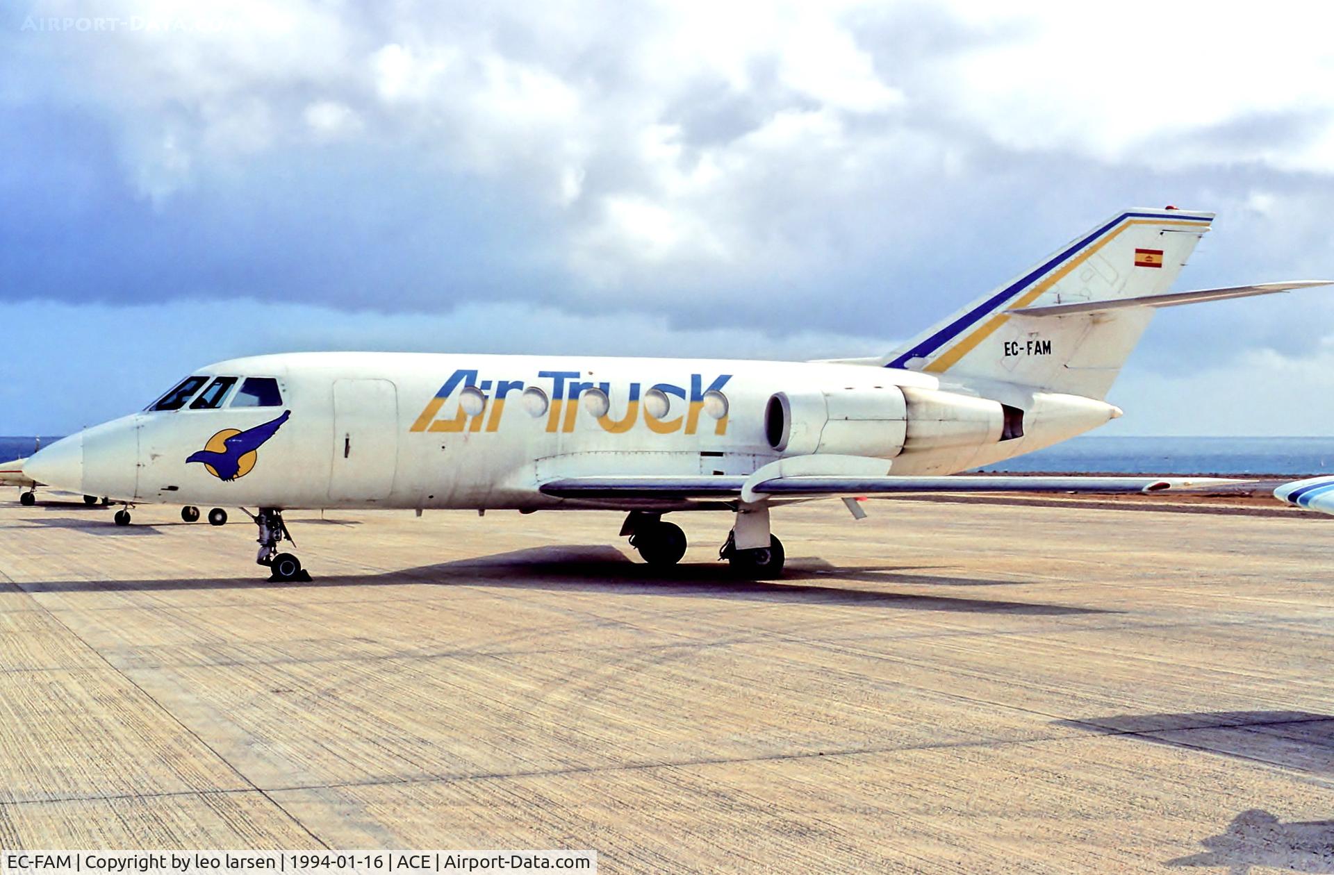 EC-FAM, 1968 Dassault Falcon (Mystere) 20C C/N 128, Lanzarote 16.1.94