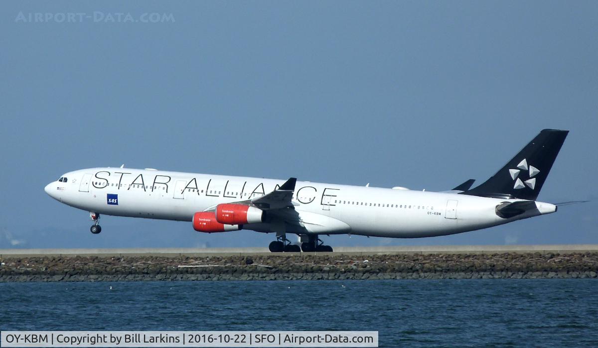 OY-KBM, 2002 Airbus A340-313X C/N 450, Arriving at San Francisco
