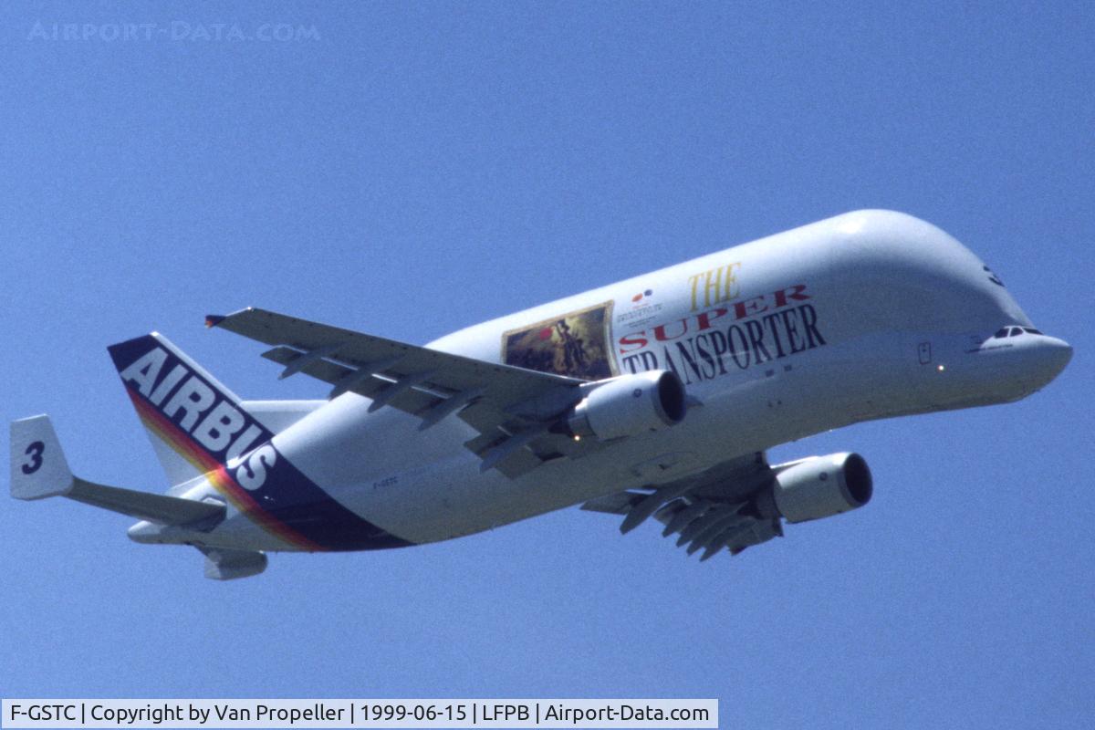 F-GSTC, 1997 Airbus A300B4-608ST Super Transporter C/N 765, Airbus A300B4-608ST at Le Bourget, 1999, carrying a reproduction of painting 