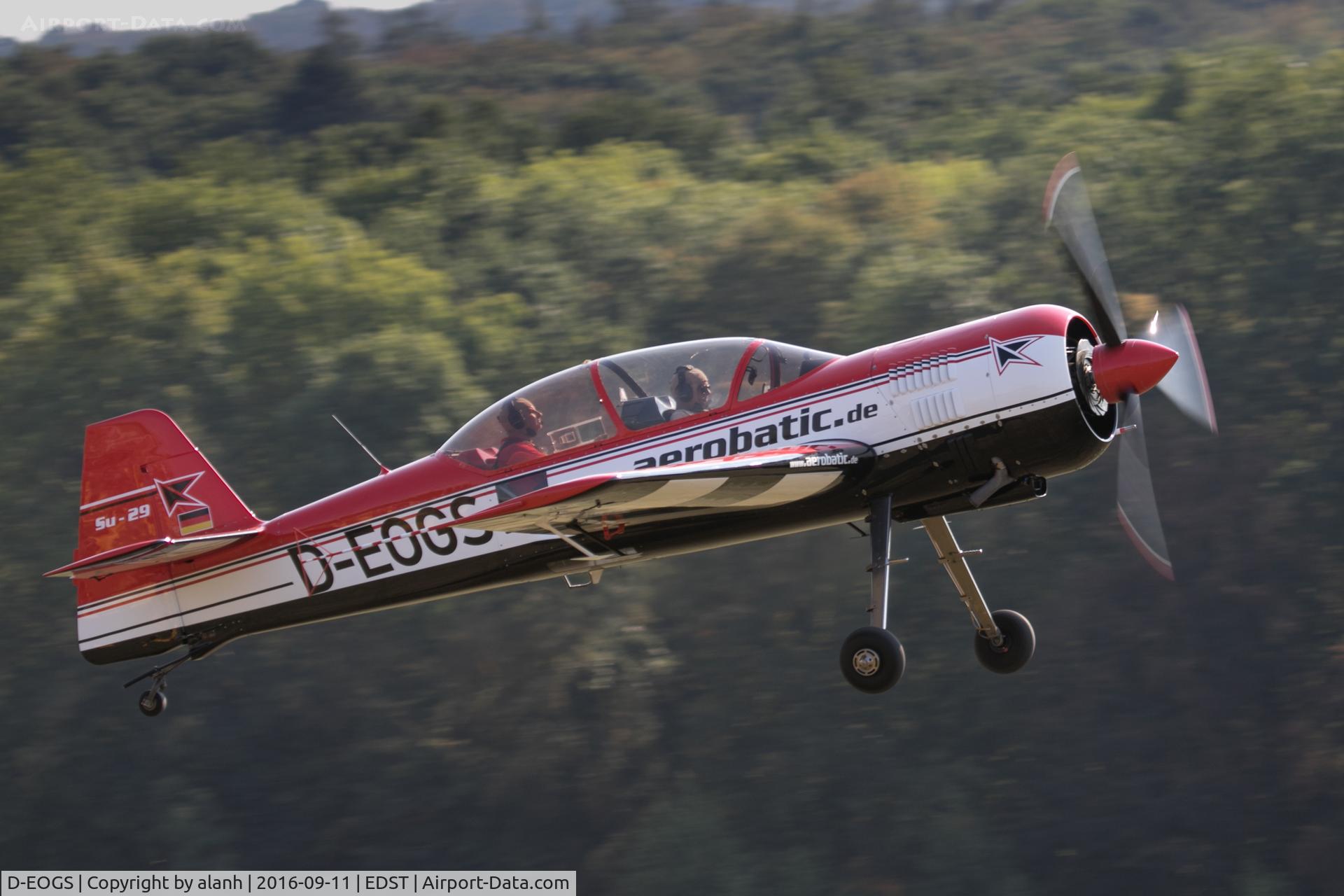 D-EOGS, 1995 Sukhoi Su-29 C/N 80-01, Departing the 2016 Hahnweide Oldtimer Fliegertreffen