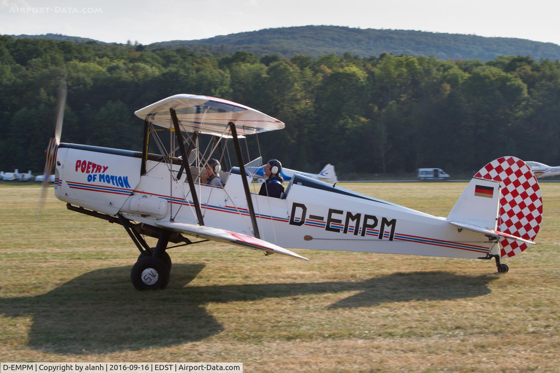 D-EMPM, 1946 Stampe-Vertongen SV-4C C/N 159, Taxying for departure at the 2016 Hahnweide Oldtimer Fliegertreffen