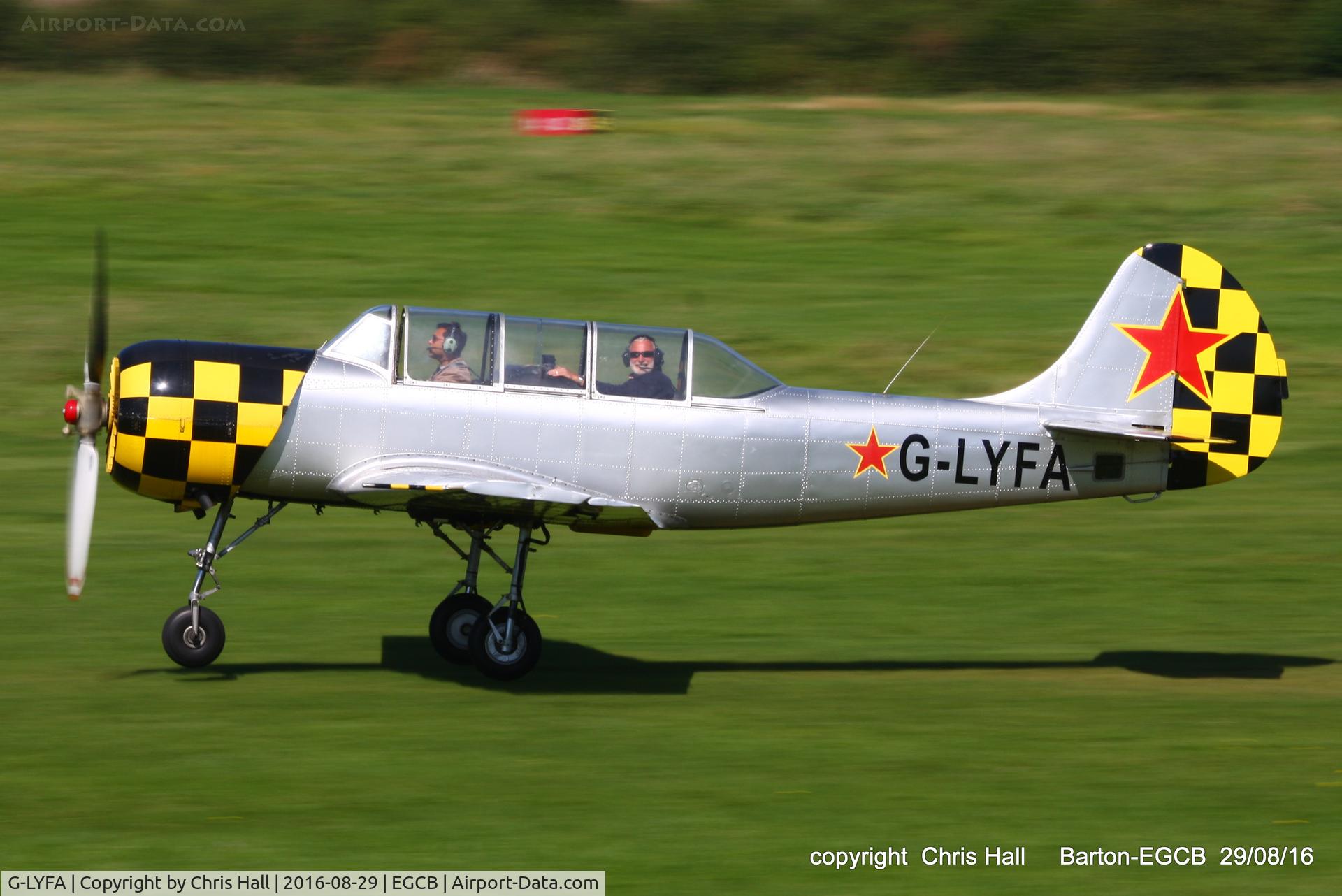G-LYFA, 1982 Yakovlev Yak-52 C/N 822608, at Barton