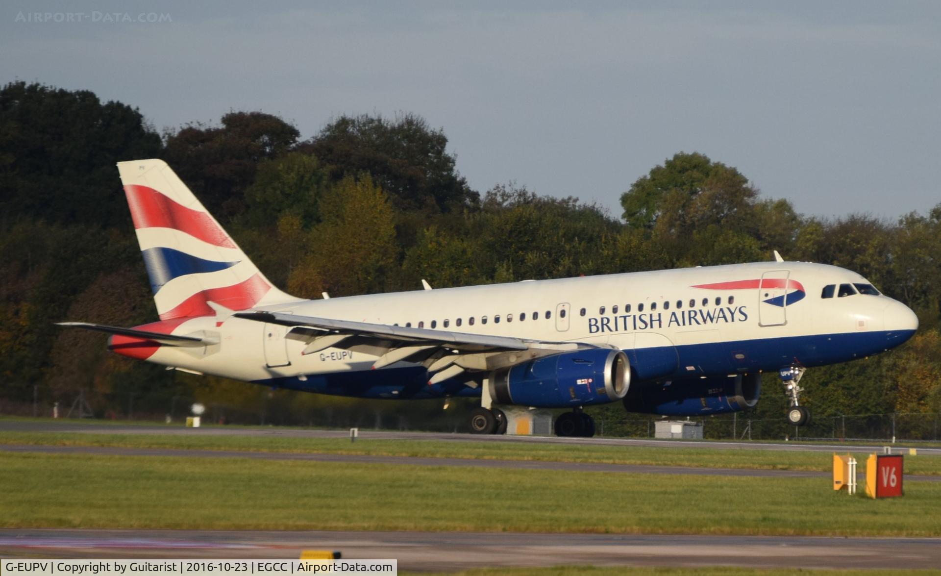 G-EUPV, 2001 Airbus A319-131 C/N 1423, At Manchester