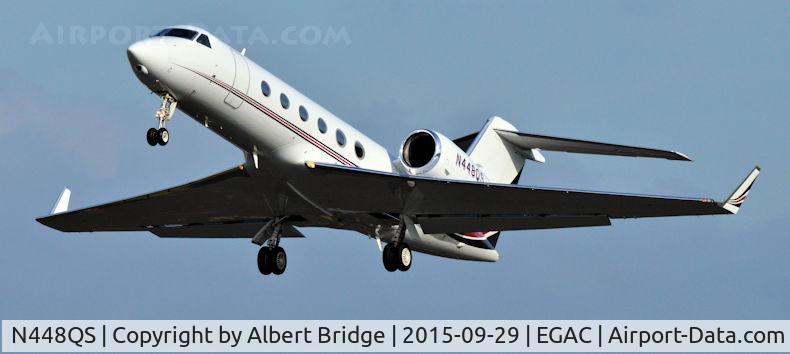 N448QS, 2007 Gulfstream Aerospace GIV-X (G450) C/N 4100, Departing from Belfast City.