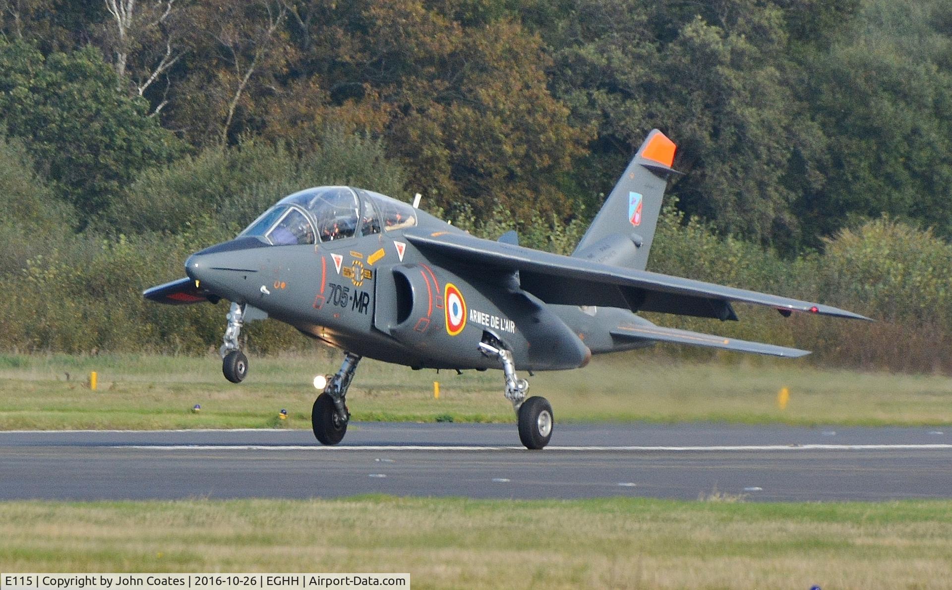 E115, Dassault-Dornier Alpha Jet E C/N E115, Carrying out a touch and go and coded 705-MR