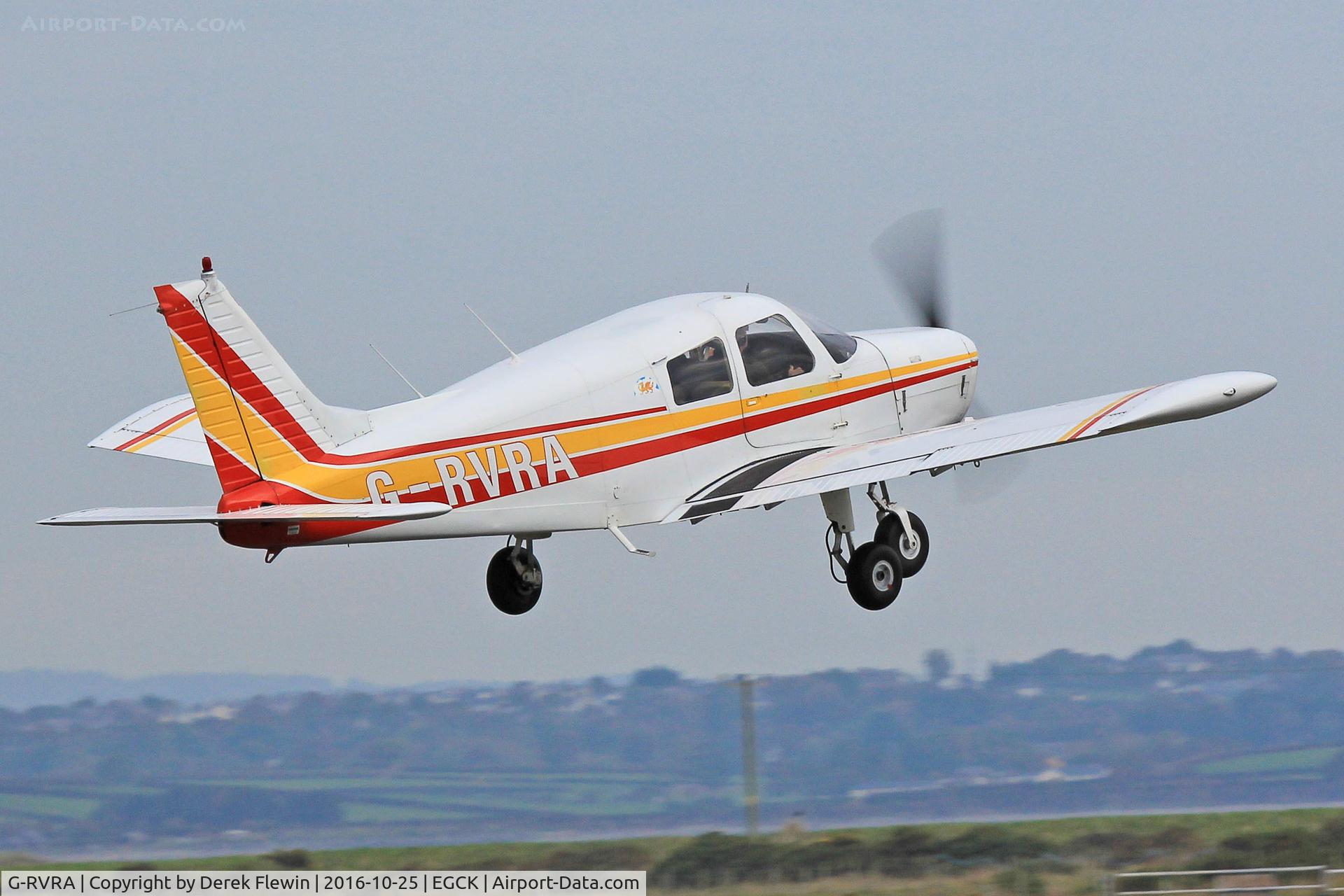 G-RVRA, 1975 Piper PA-28-140 Cherokee Cruiser C/N 28-7625038, Cherokee, Caernarfon based, previously N4459X, G-OWVA, seen departing runway 07.
