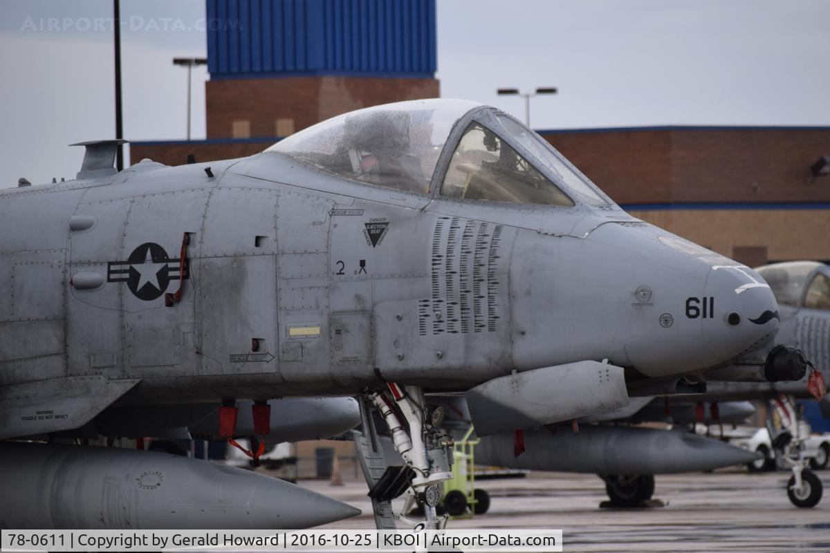 78-0611, 1978 Fairchild Republic A-10C Thunderbolt II C/N A10-0231, 190th Fighter Sq., 124th Fighter Wing, Idaho ANG. One of 12 A-10Cs back from 6 months in the Middle East.