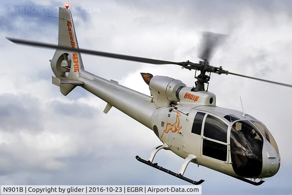 N901B, 1977 Aerospatiale SA-341G Gazelle C/N 1410, Departing Breighton