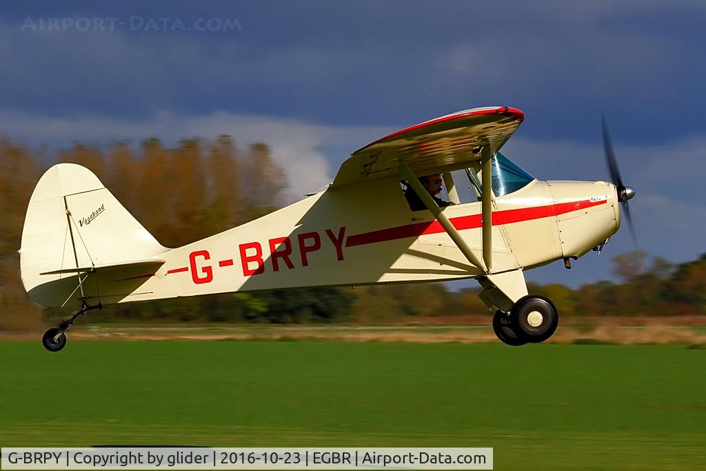 G-BRPY, 1948 Piper PA-15 Vagabond Vagabond C/N 15-141, Off for a local flight