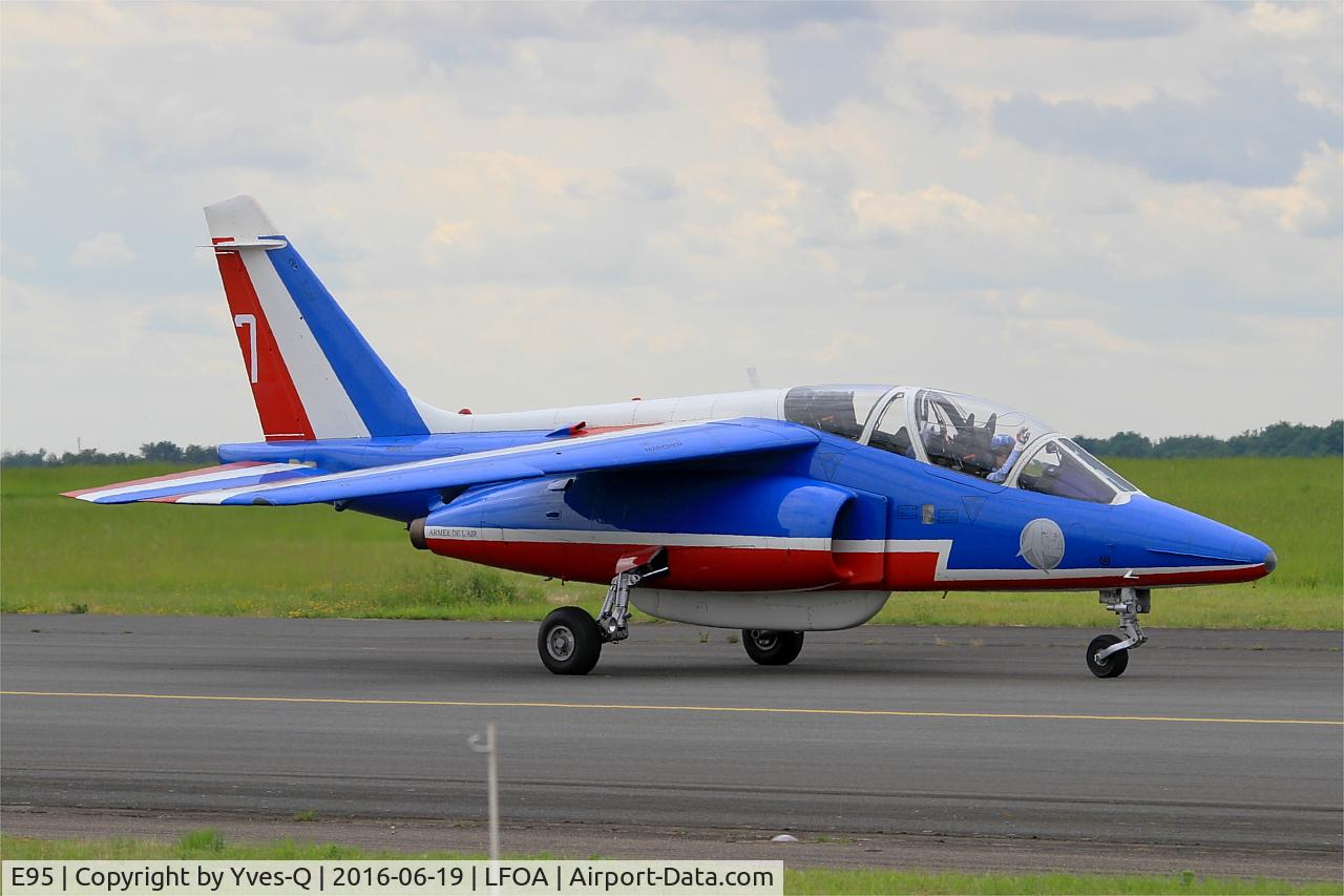 E95, Dassault-Dornier Alpha Jet E C/N E95, Dassault-Dornier Alpha Jet E (F-TERQ), Athos 07 of Patrouille de France 2016, Avord Air Base 702 (LFOA) Open day 2016