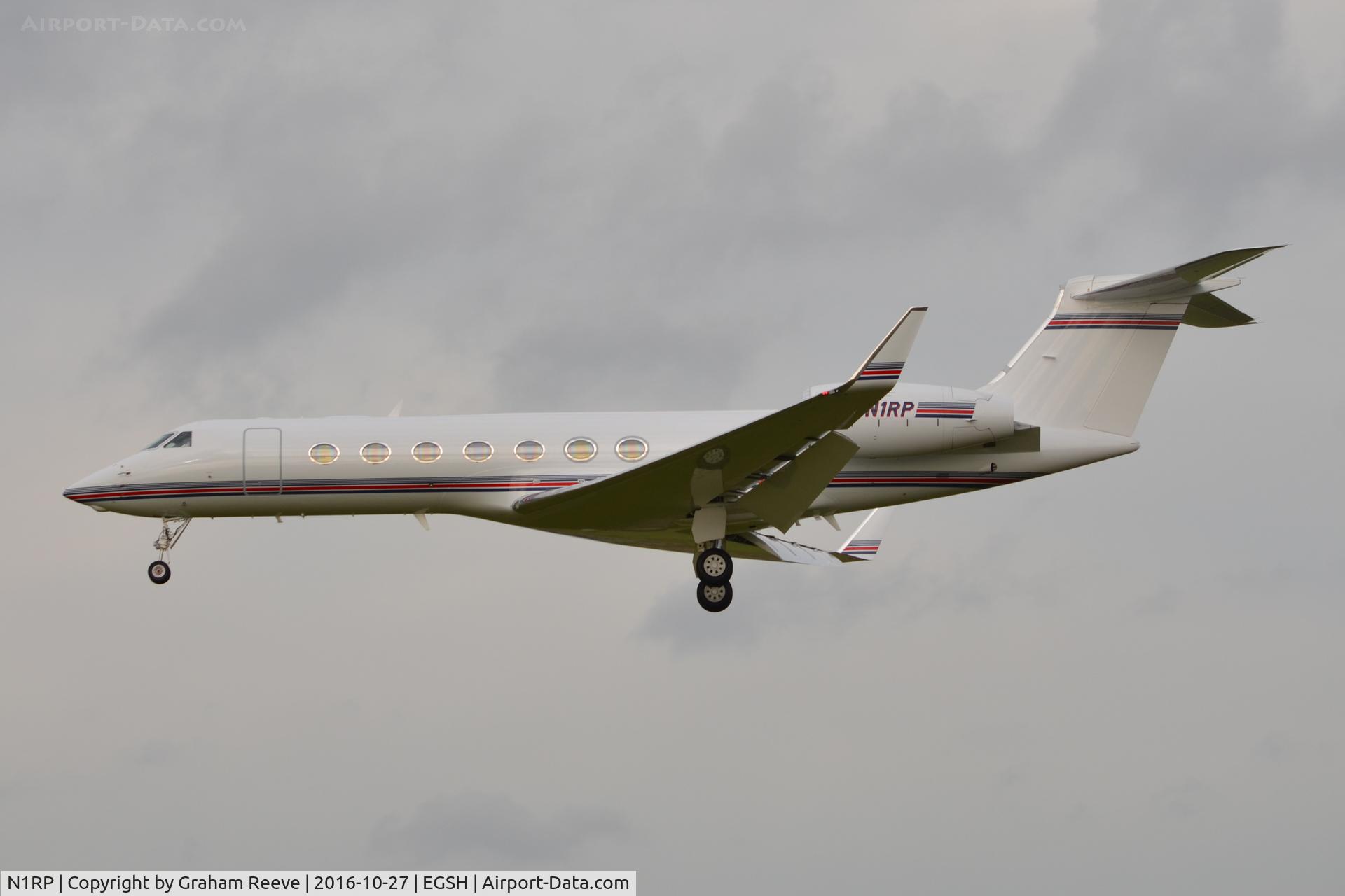 N1RP, 2013 Gulfstream Aerospace V-SP G550 C/N 5458, Landing at Norwich.