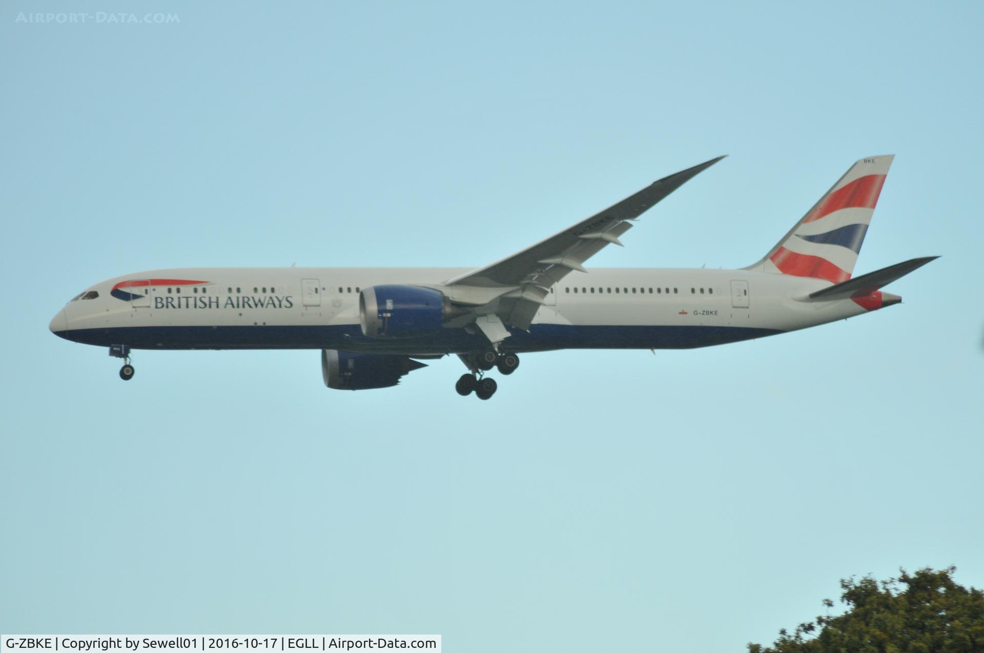 G-ZBKE, 2015 Boeing 787-9 Dreamliner Dreamliner C/N 38620, LANDING AT LHR