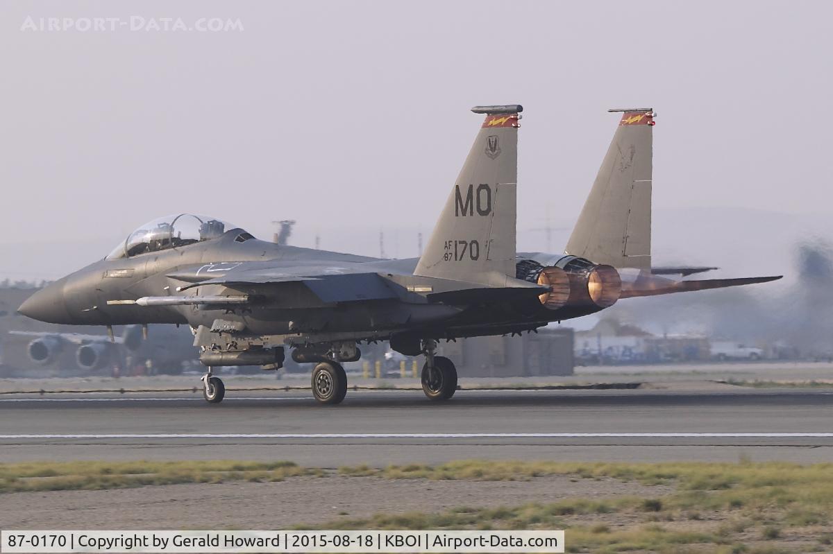 87-0170, 1987 McDonnell Douglas F-15E Strike Eagle C/N 1035/E010, Takeoff on RWY 10R.389th Fighter Sq., 366th Fighter Wing, 