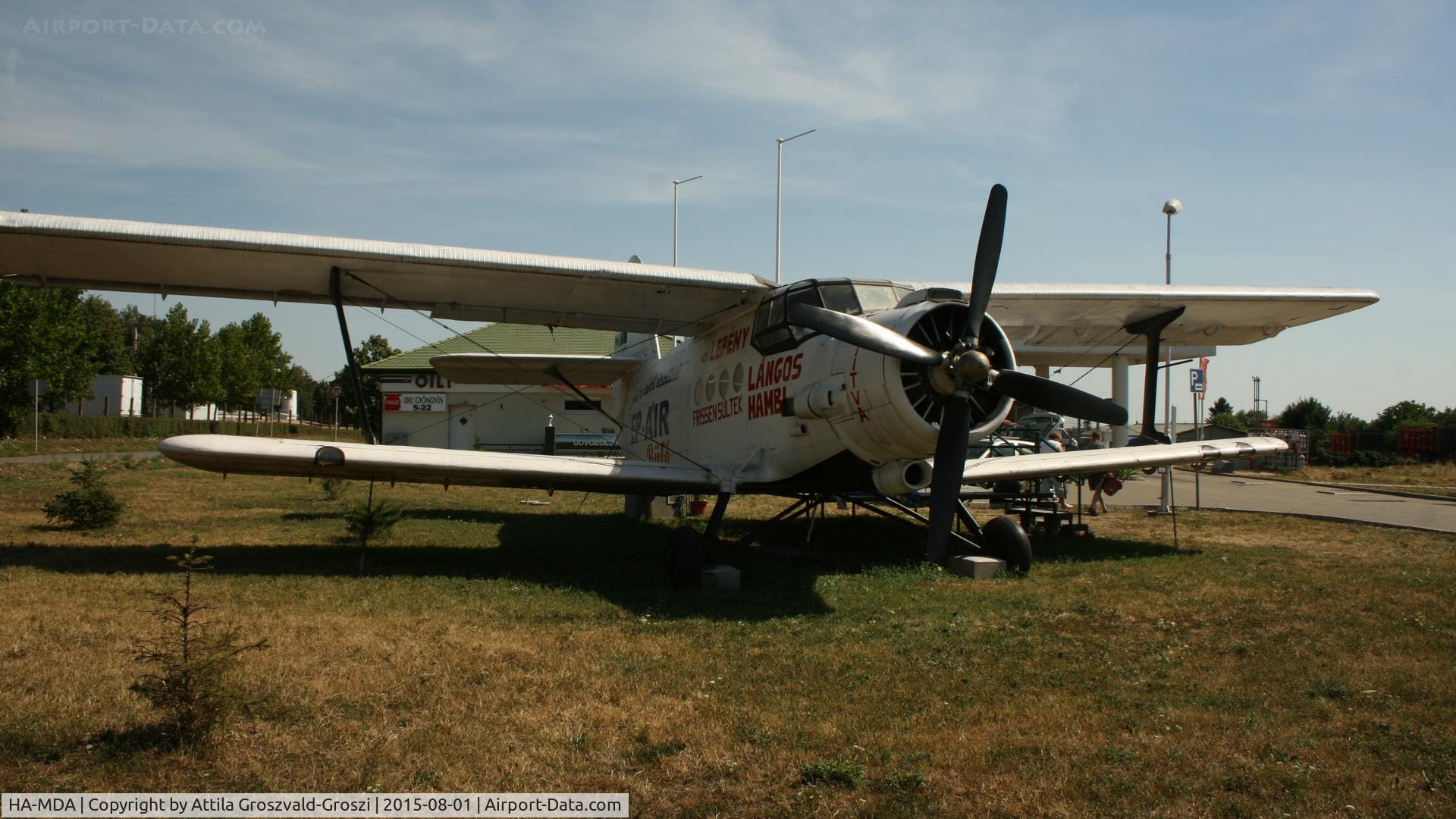HA-MDA, 1977 PZL-Mielec An-2R C/N 1G176-23, Gyöngyös, Hungary. Buffet formed in front of a gas station
