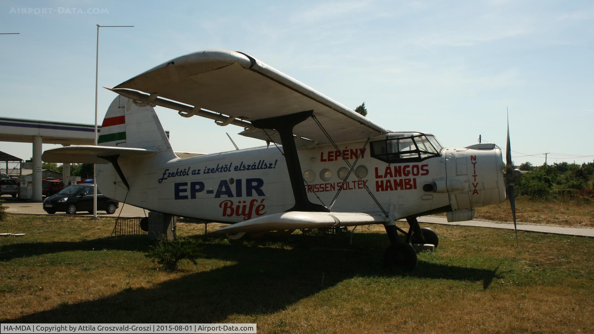 HA-MDA, 1977 PZL-Mielec An-2R C/N 1G176-23, Gyöngyös, Hungary. Buffet formed in front of a gas station