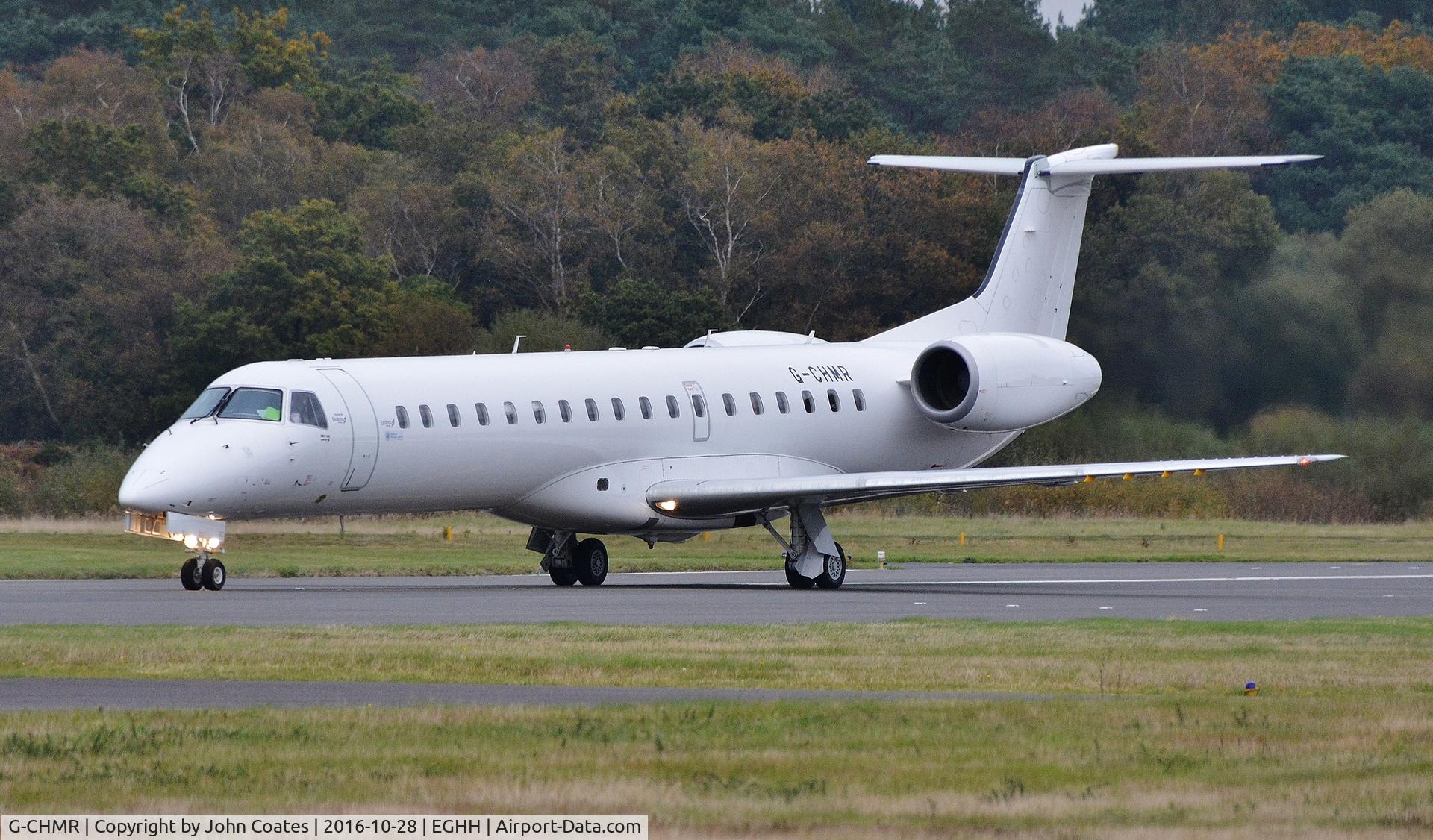 G-CHMR, 2001 Embraer EMB-145MP (ERJ-145MP) C/N 145405, About to depart with AFCB to play Middlesborough