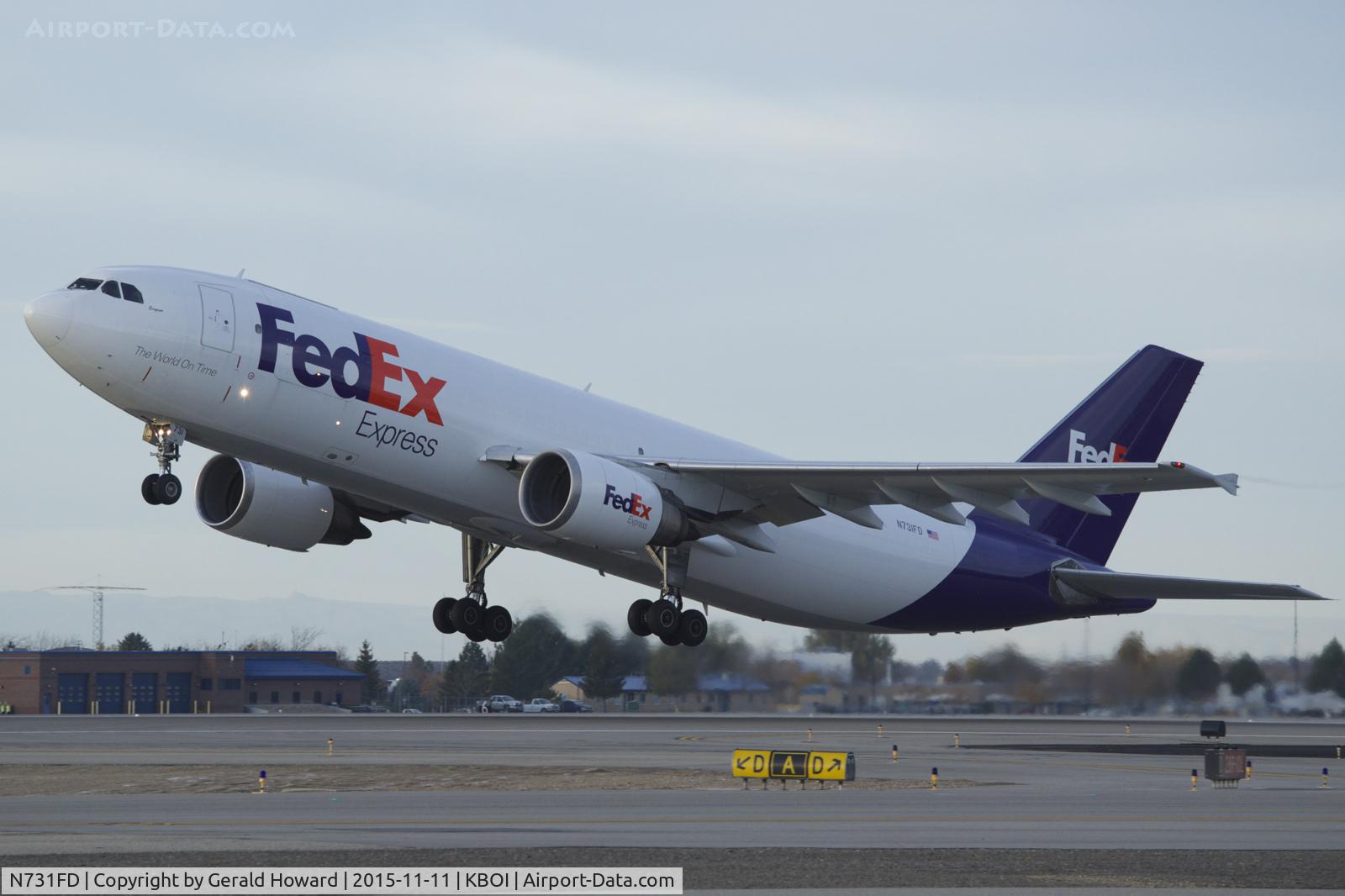 N731FD, 1993 Airbus A300B4-605R C/N 709, Departing RWY 10L.