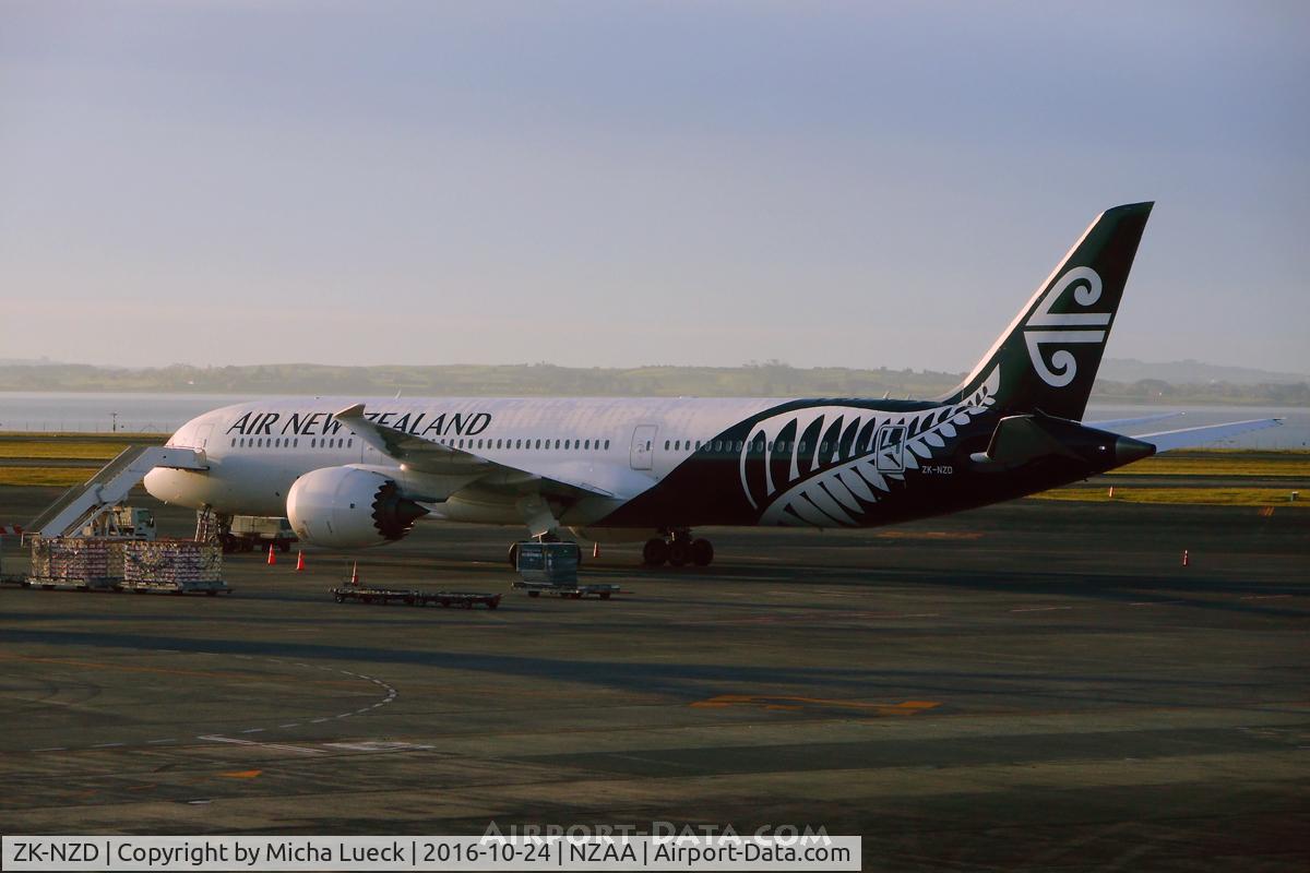 ZK-NZD, 2013 Boeing 787-9 Dreamliner C/N 41989, Morning dew rests on NZD, before getting ready for service