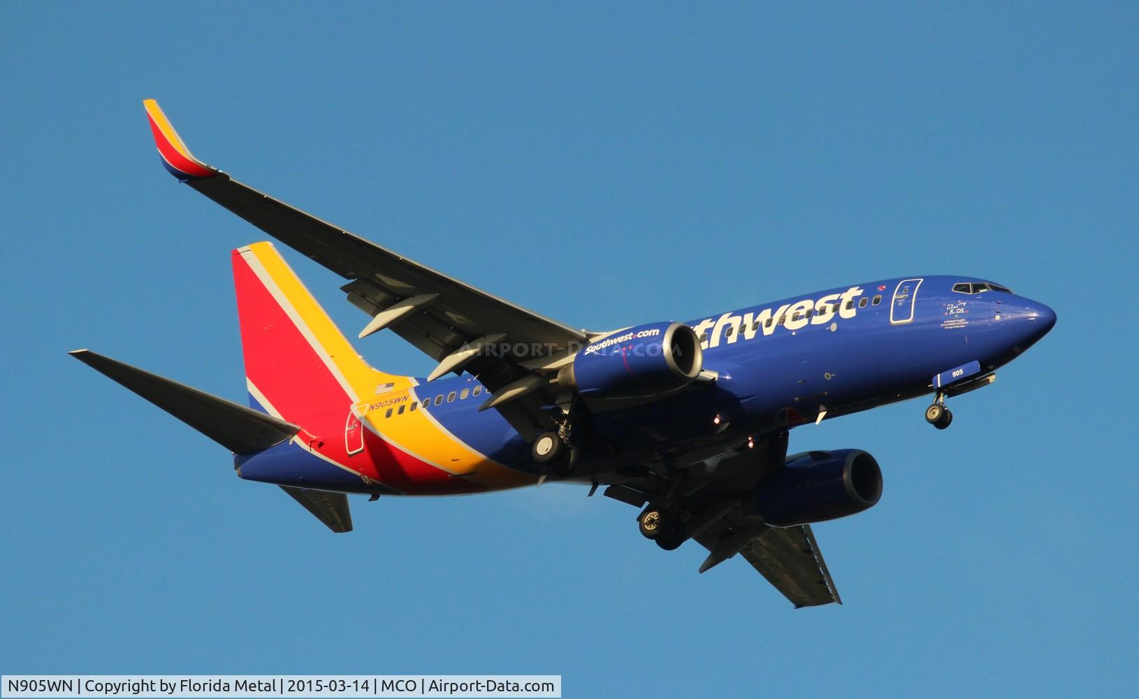 N905WN, 2008 Boeing 737-7H4 C/N 36617, Southwest