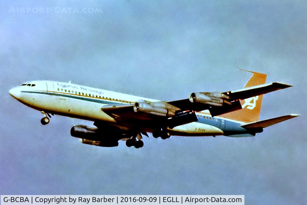 G-BCBA, 1960 Boeing 720-023B C/N 18014, Boeing 720-023B [18014] (Cyprus Airways) Heathrow~G April 1978.From a slide not the best of images