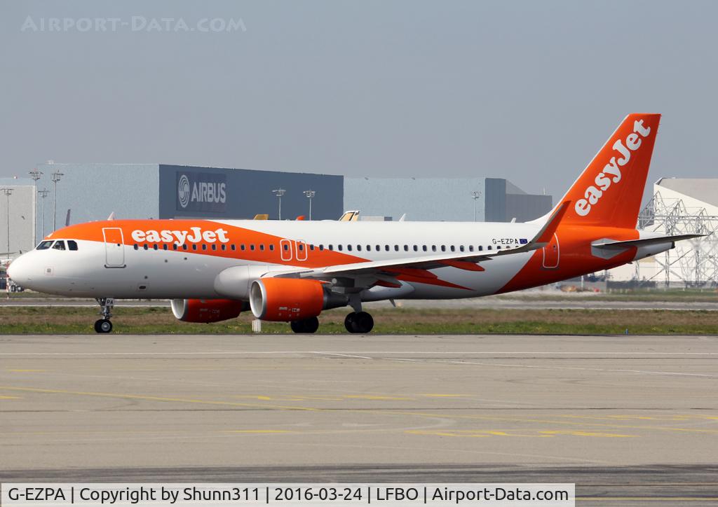 G-EZPA, 2015 Airbus A320-214 C/N 6970, Taxiing holding point rwy 32L for departure...