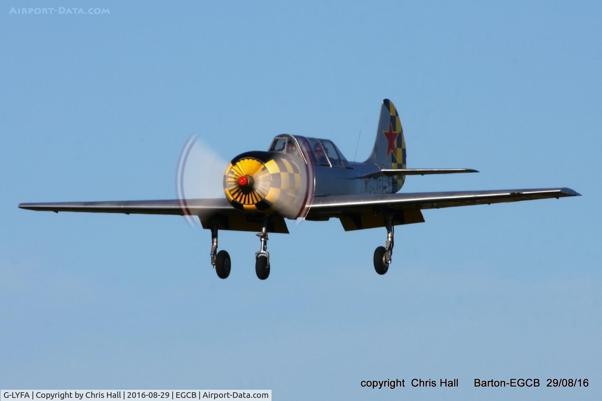 G-LYFA, 1982 Yakovlev Yak-52 C/N 822608, at Barton