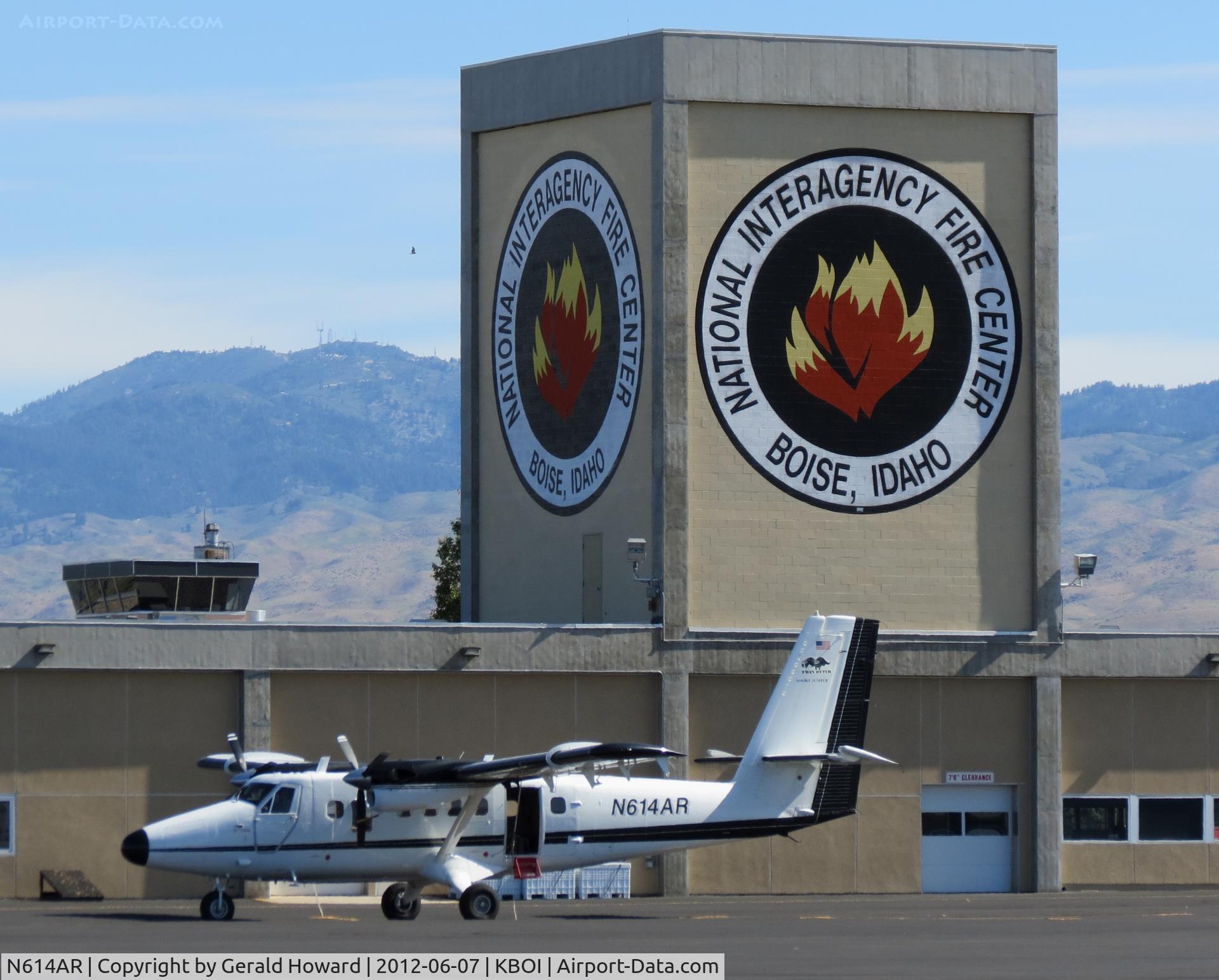 N614AR, 1979 De Havilland Canada DHC-6-300 Twin Otter C/N 614, Smoke jumper aircraft on NIFC ramp.
