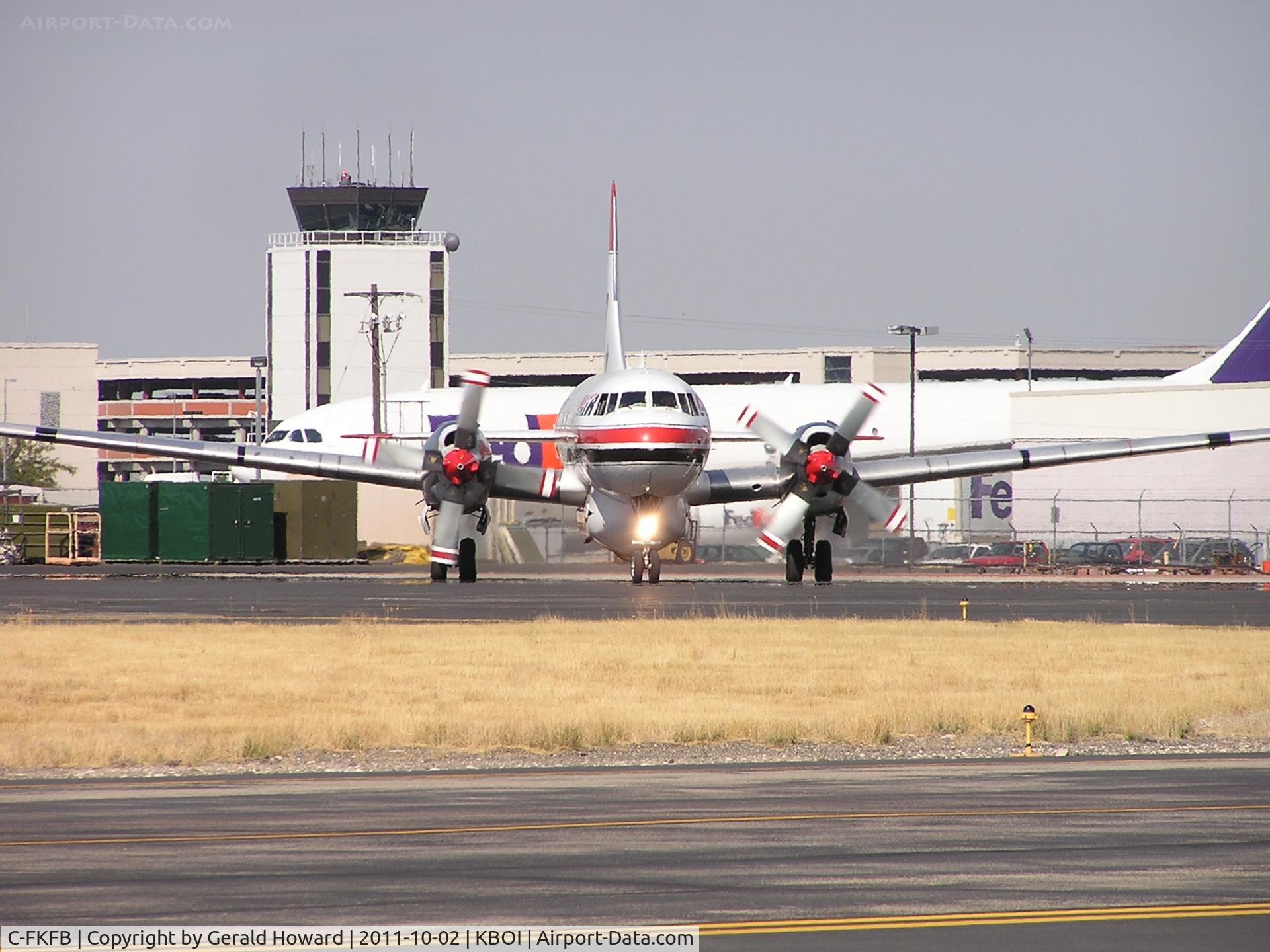 C-FKFB, 1953 Convair 340-31 C/N 57, Taxing out from NIFC ramp. Old control tower in background. Torn down several years later.