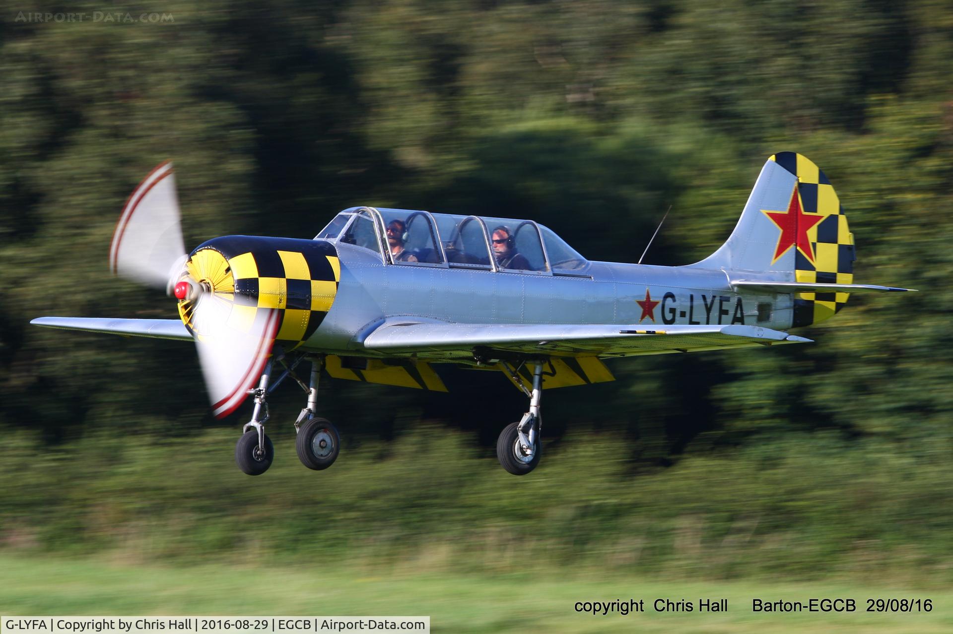 G-LYFA, 1982 Yakovlev Yak-52 C/N 822608, at Barton