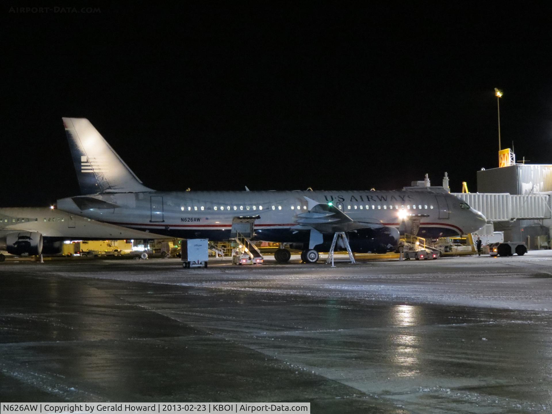 N626AW, 1989 Airbus A320-231 C/N 65, Icy February morning on the north ramp of Concourse B.